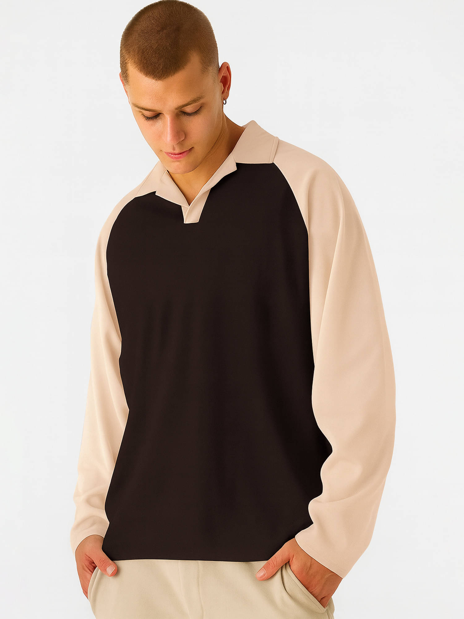     			JUMP CUTS Fleece Polo Collar Men's Sweatshirt - Brown ( Pack of 1 )