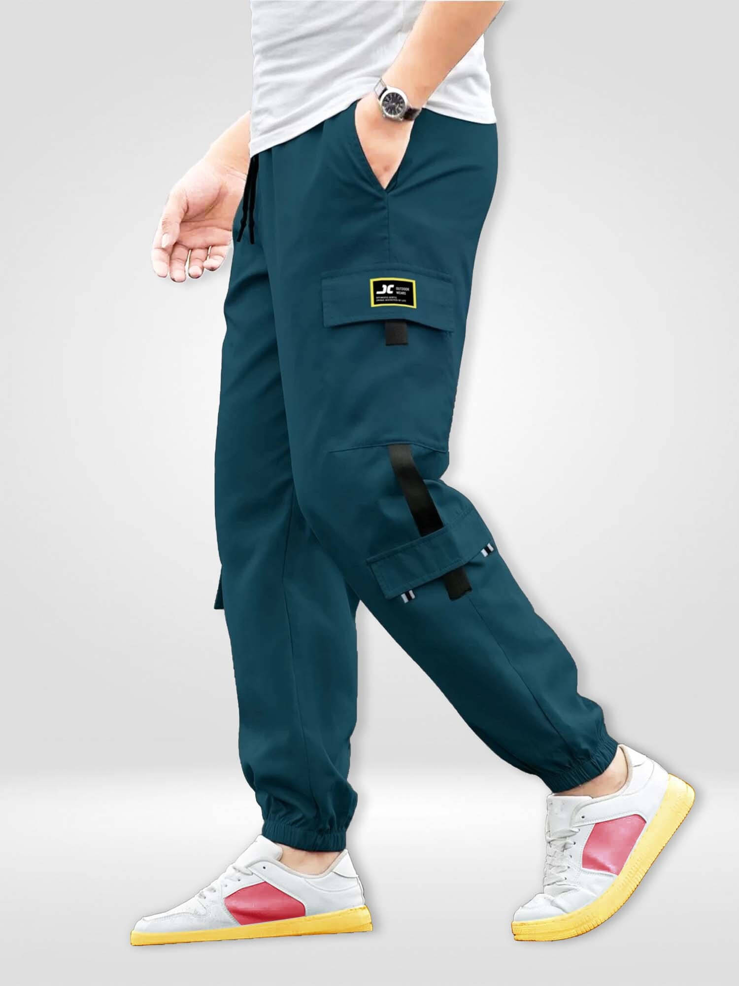     			JUMP CUTS Pack of 1 Boys Polyester Cargos ( Green )