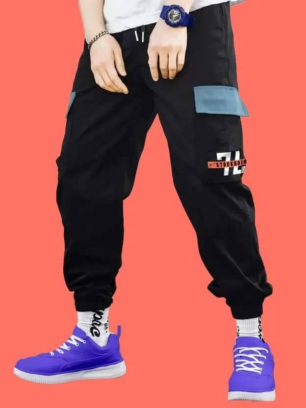     			JUMP CUTS Pack of 1 Boys Polyester Cargos ( Black )