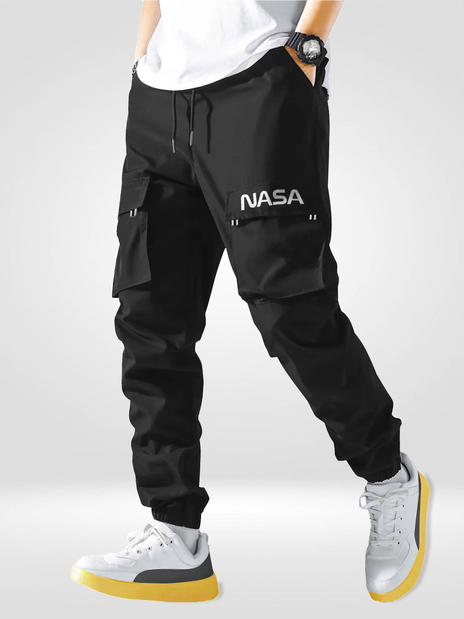     			JUMP CUTS Pack of 1 Boys Polyester Cargos ( Black )
