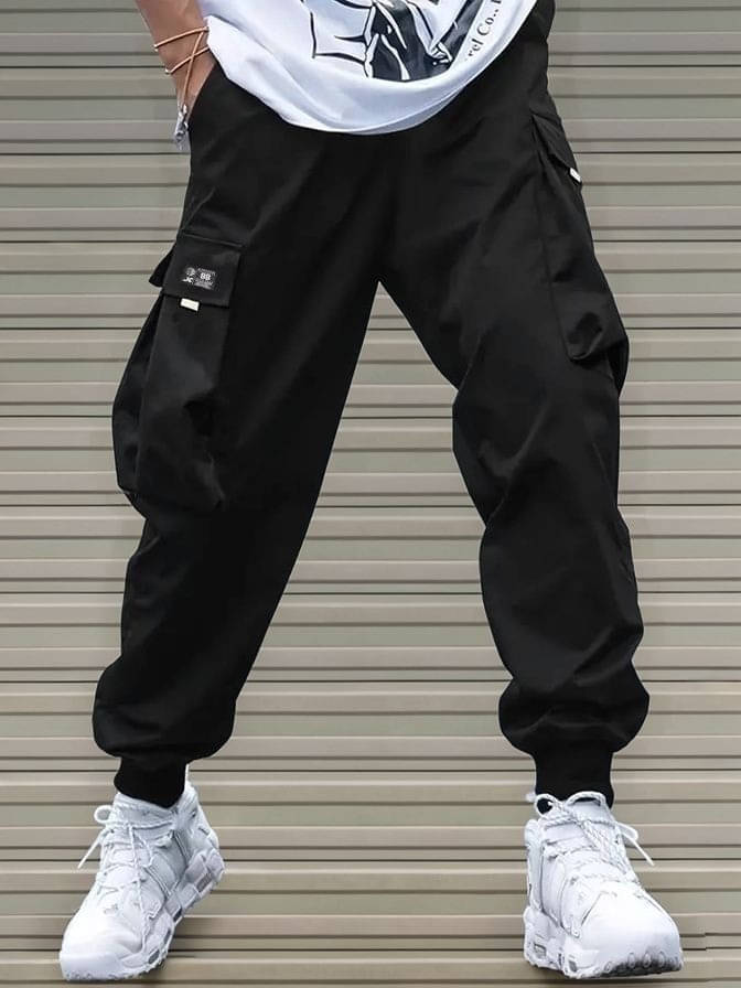     			JUMP CUTS Regular Flat Men's Cargos - Black ( Pack of 1 )