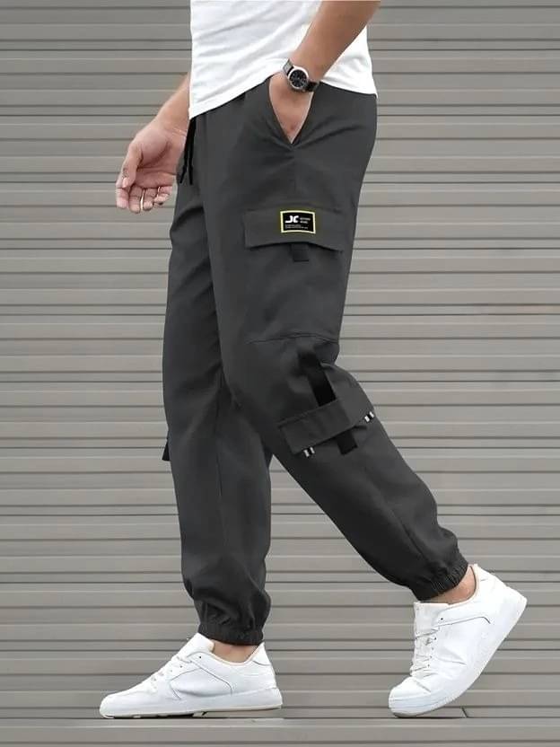     			JUMP CUTS Regular Flat Men's Cargos - Grey ( Pack of 1 )