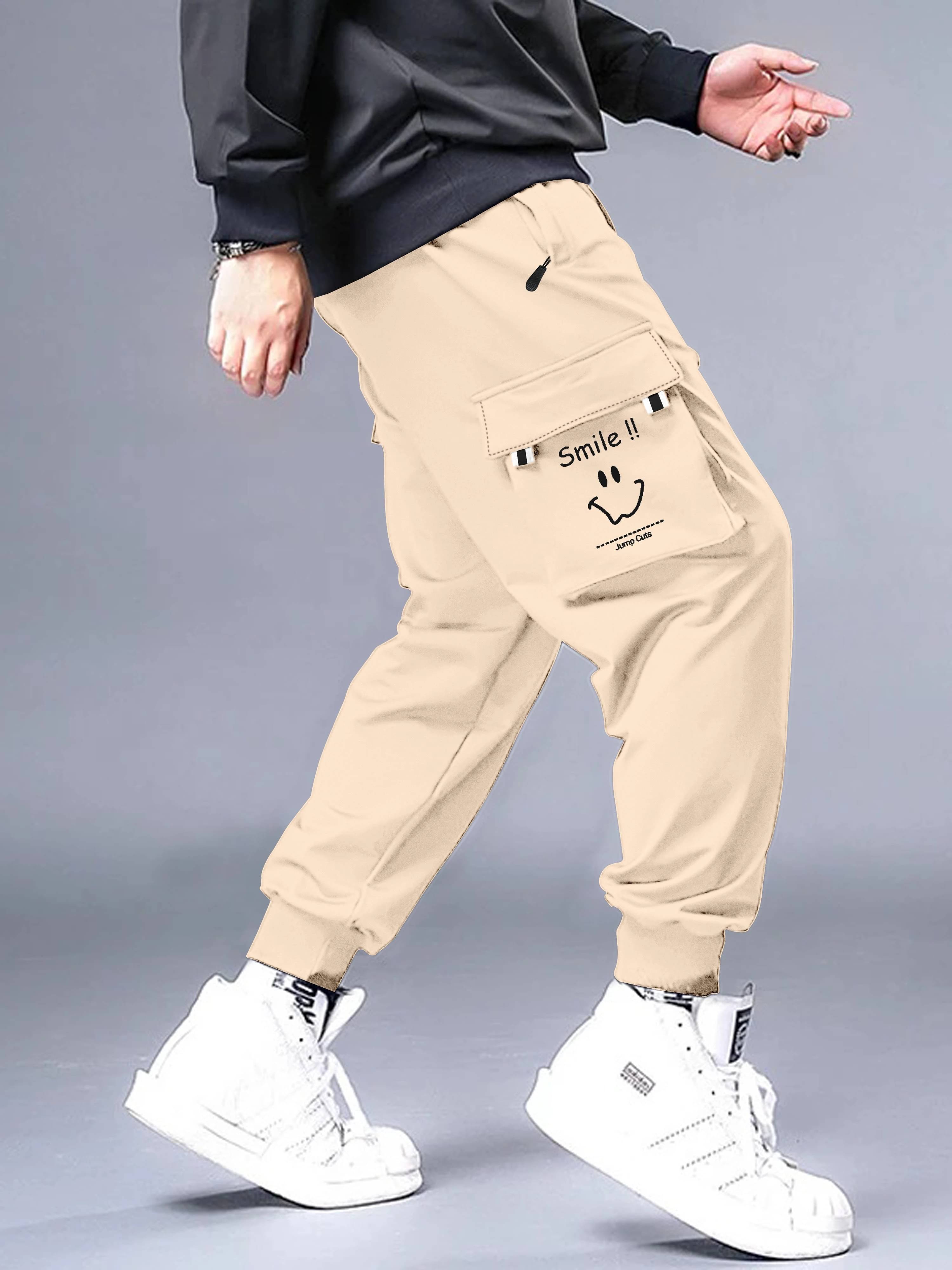     			JUMP CUTS Relax Flat Men's Cargos - Beige ( Pack of 1 )