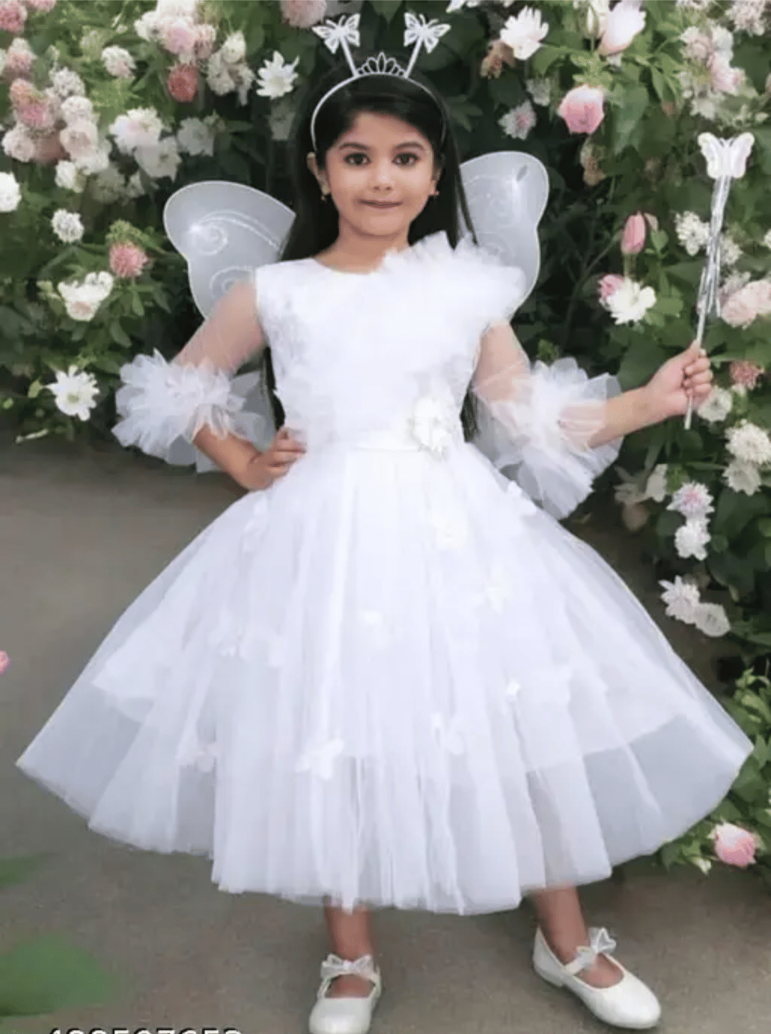     			Lilions Net Dress For Baby Girls ( Pack of 1 , White )