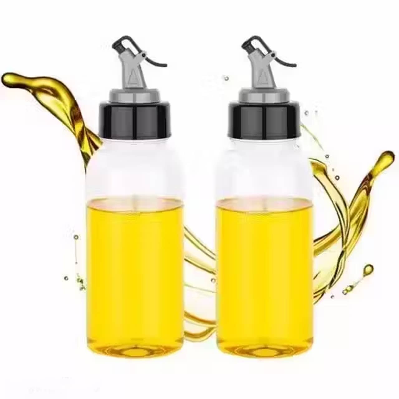MAGICSPOON Oil Dispenser Polyproplene Transparent Oil Container ( Set of 2 )