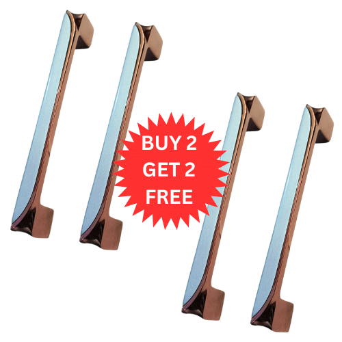 MALAIKAH Buy 2 Get 2 Free Novo 6 Inch Cabinet Handle Rose Gold Finish – Stylish Door Drawer Pull Handle for Wardrobe, Kitchen & Furniture MALAIKAH Buy 2 Get 2 Free Novo 6 Inch Cabinet Handle Rose Gold Finish – Stylish Door Drawer Pull Handle for Wardrobe, Kitchen & Furniture