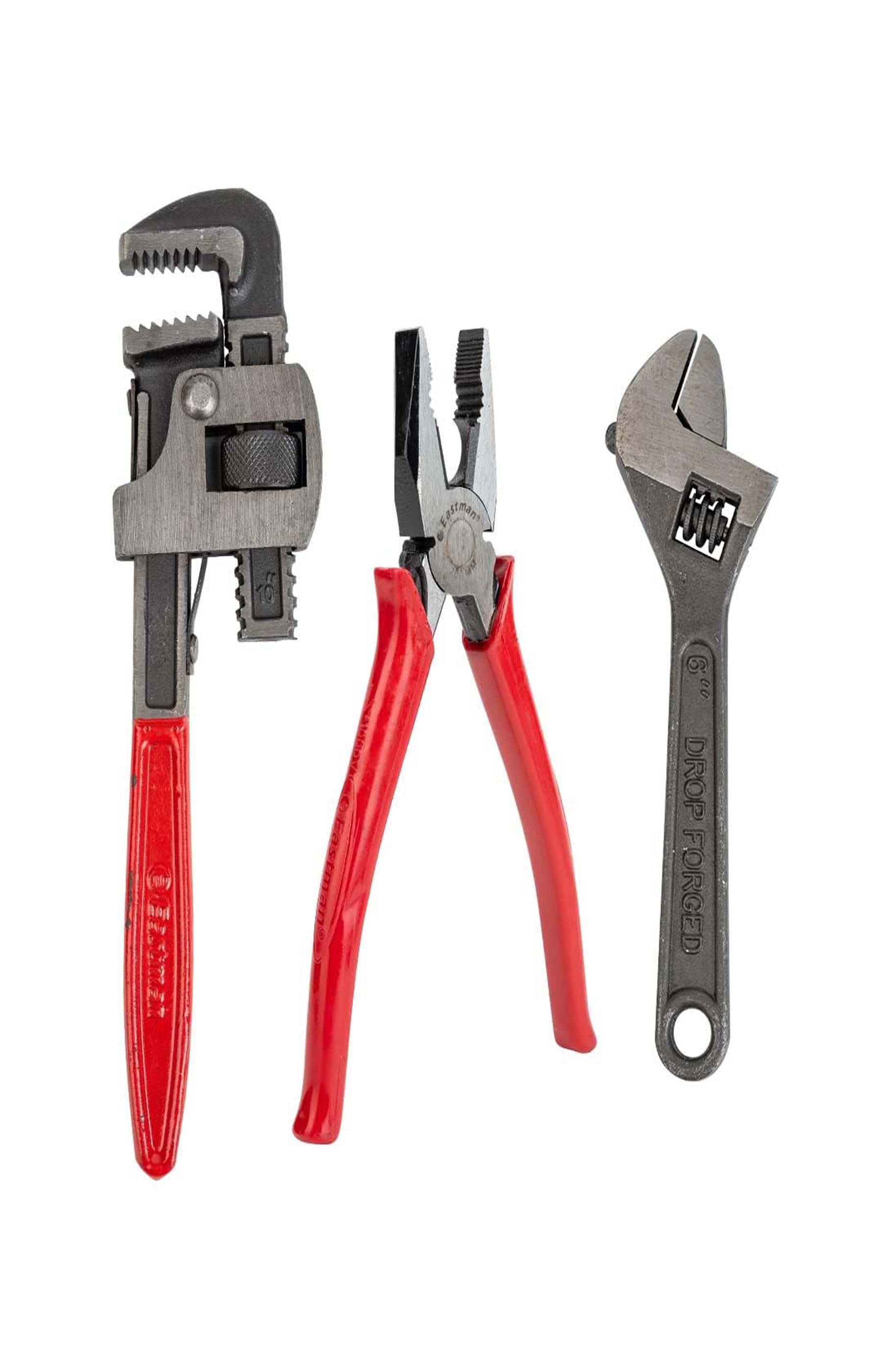    			MS AGROTECH Heavy Duty Wrench & Plier Tool Kit | Pipe Wrench, Adjustable Wrench & Combination Plier for Home & Garage