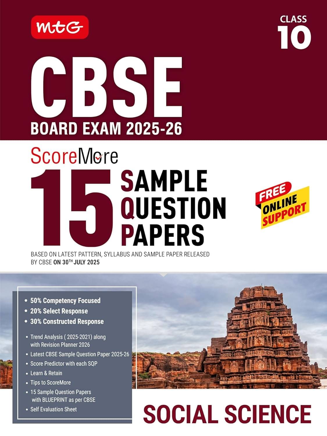     			MTG CBSE Class 10 ScoreMore 15 Sample Papers Social-Science Book For 2025-2026 Board Exam | Chapter-wise Competency-Based Questions (CBQs) | Based on