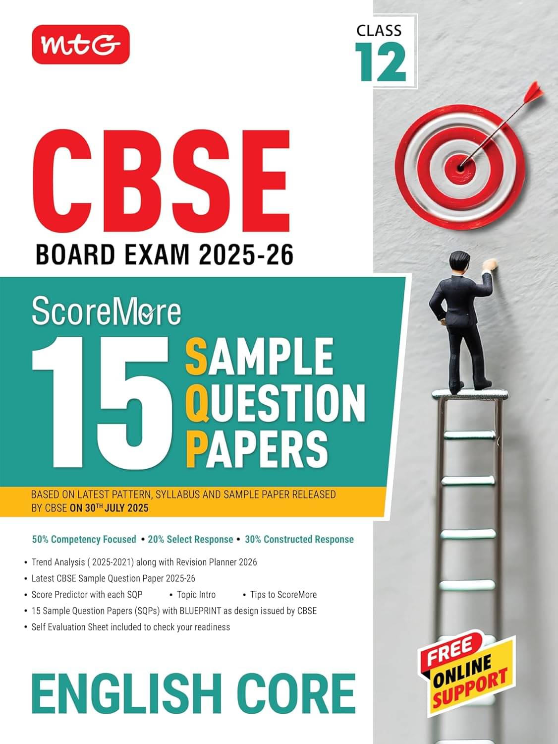 MTG CBSE Class 12 ScoreMore 15 Sample Papers English Core Book For 2025-2026 Board Exam | Chapter-wise Competency-Based Questions (CBQs) | Based on La     			MTG CBSE Class 12 ScoreMore 15 Sample Papers English Core Book For 2025-2026 Board Exam | Chapter-wise Competency-Based Questions (CBQs) | Based on La