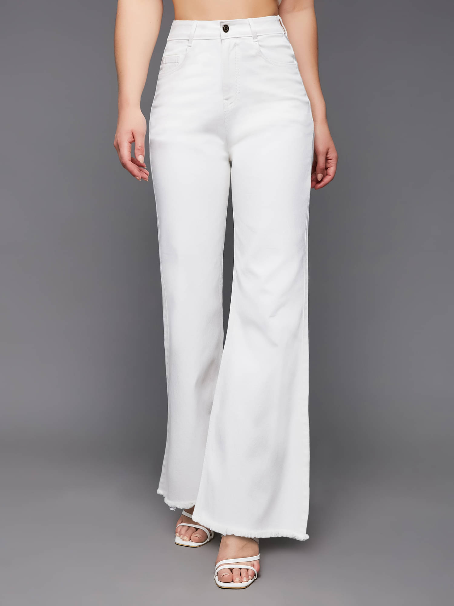     			Miss Chase Women's Bootcut High-Rise Jeans ( White )