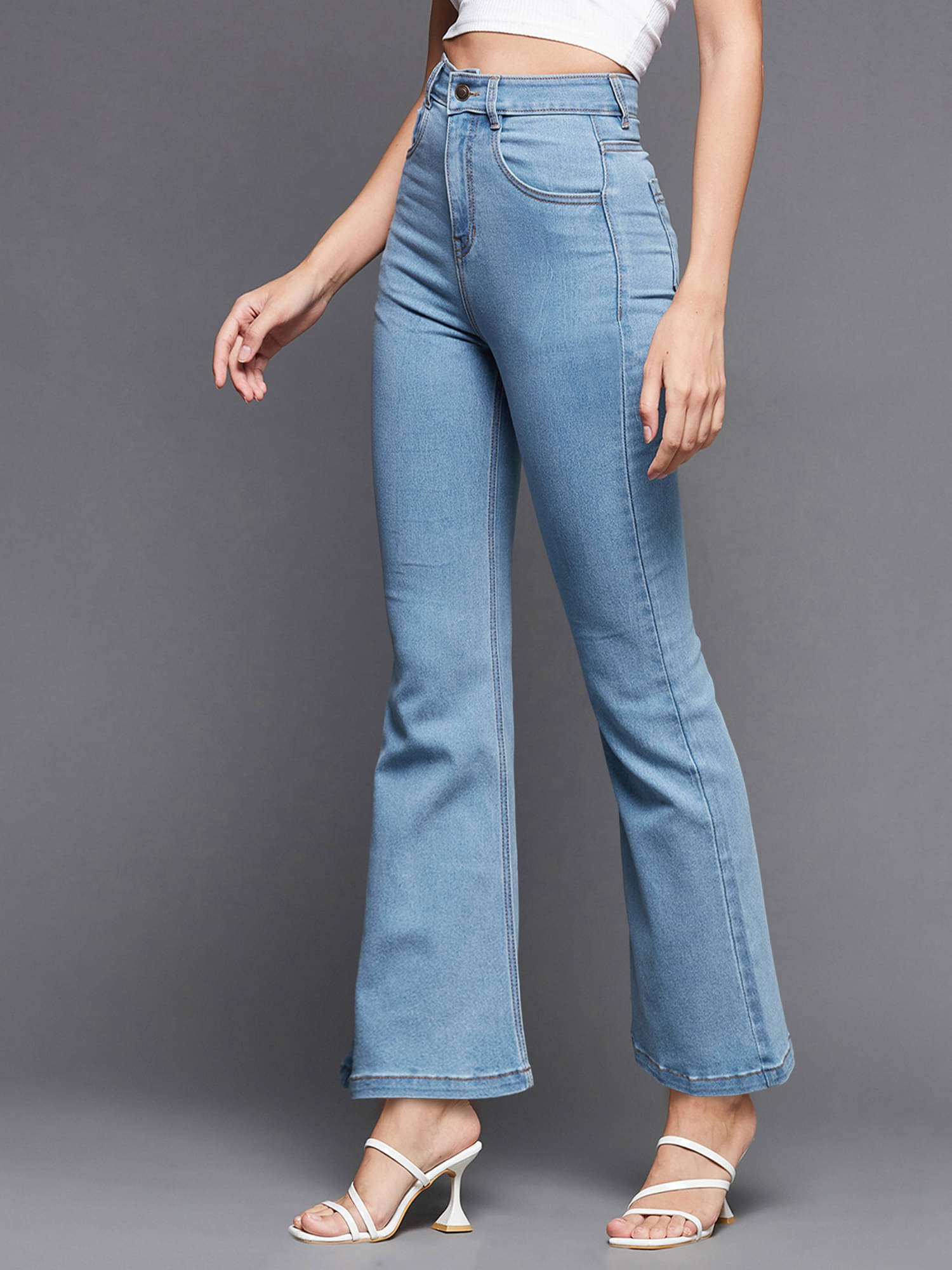     			Miss Chase Women's Bootcut High-Rise Jeans ( Blue )