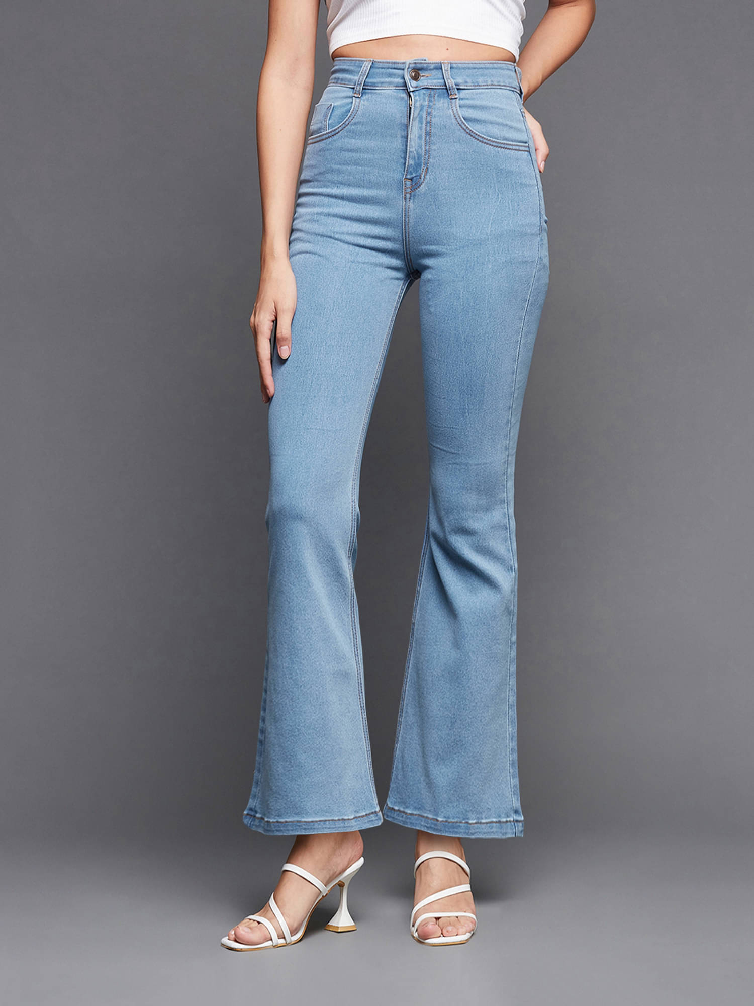     			Miss Chase Women's Bootcut High-Rise Jeans ( Blue )