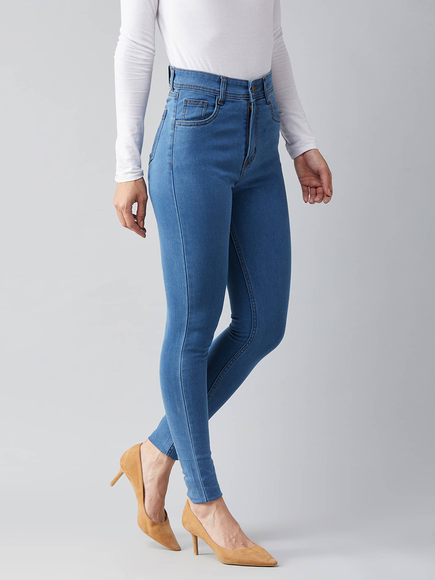     			Miss Chase Women's Skinny Fit High-Rise Jeans ( Blue )