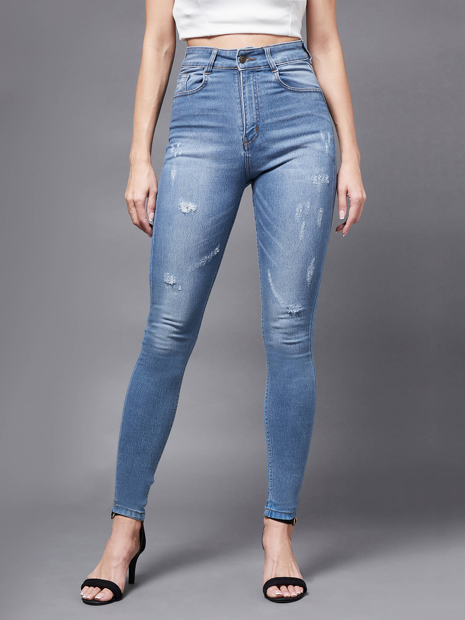     			Miss Chase Women's Skinny Fit High-Rise Jeans ( Blue )