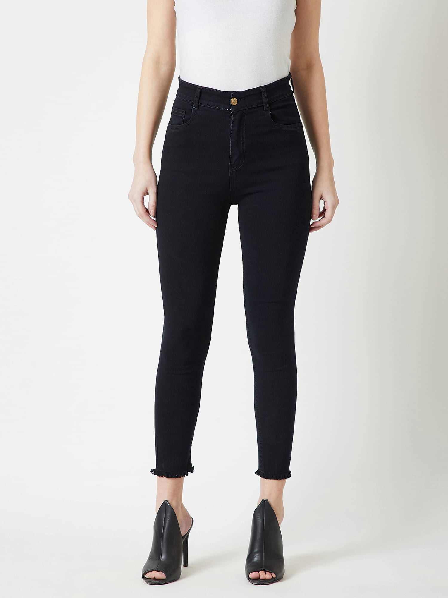     			Miss Chase Women's Skinny Fit High-Rise Jeans ( Black )