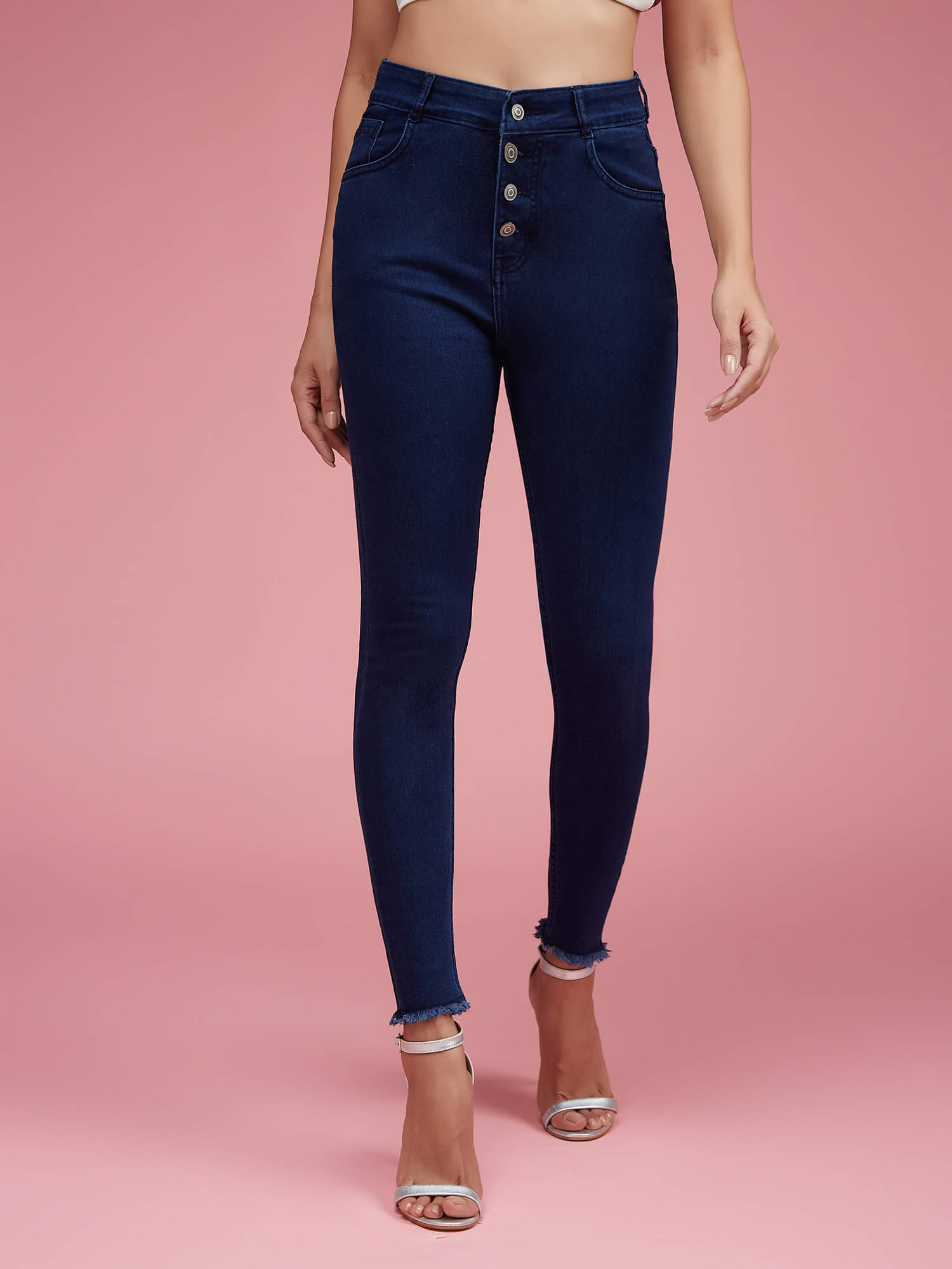     			Miss Chase Women's Skinny Fit High-Rise Jeans ( Navy )