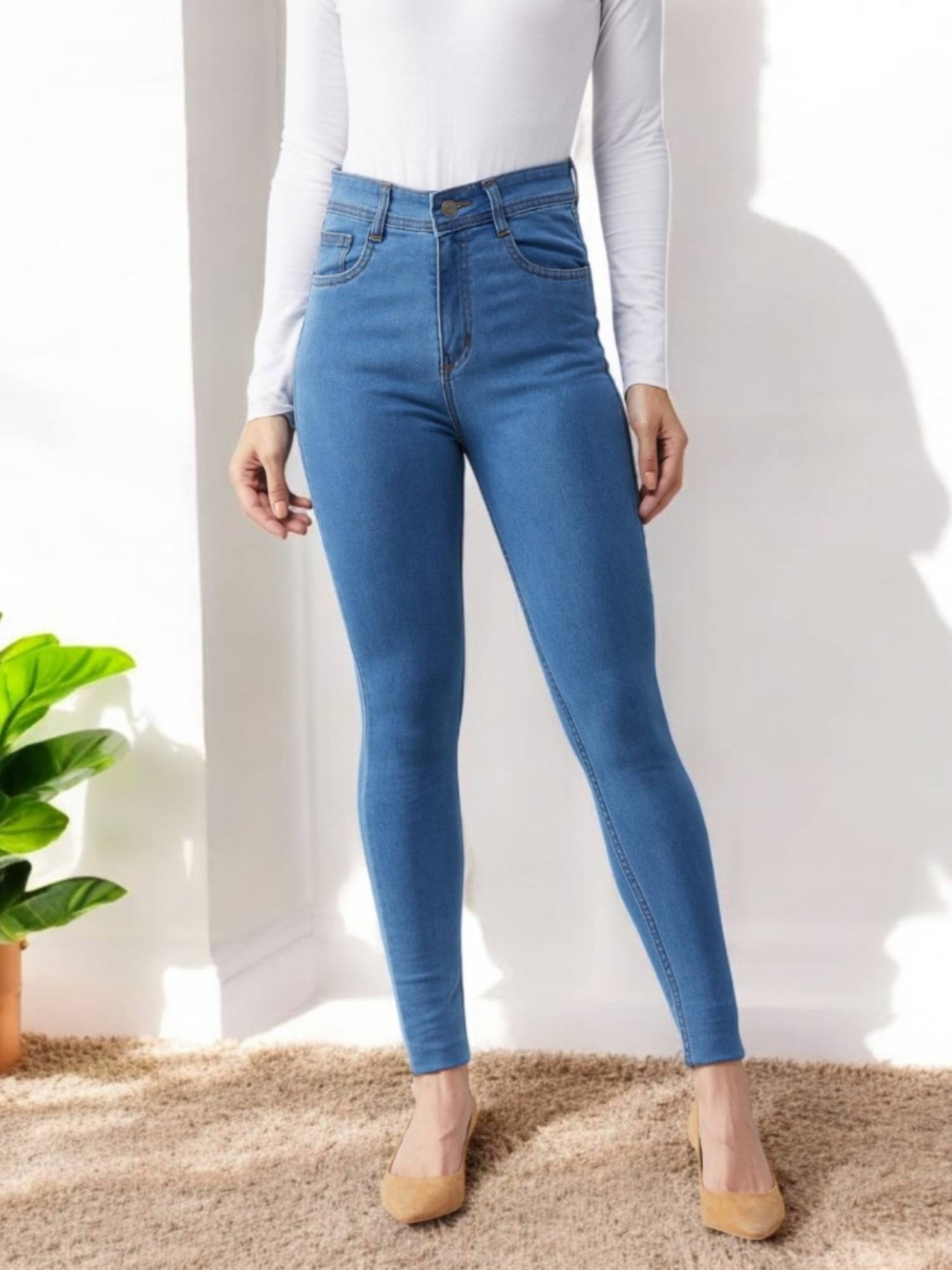     			Miss Chase Women's Skinny Fit High-Rise Jeans ( Blue )