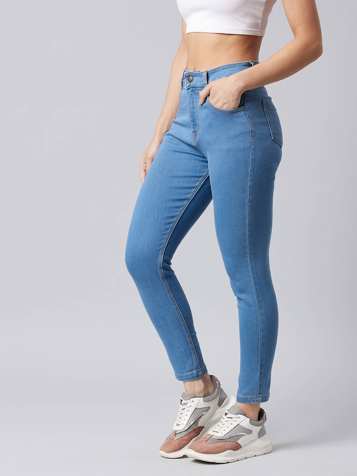     			Miss Chase Women's Skinny Fit High-Rise Jeans ( Blue )