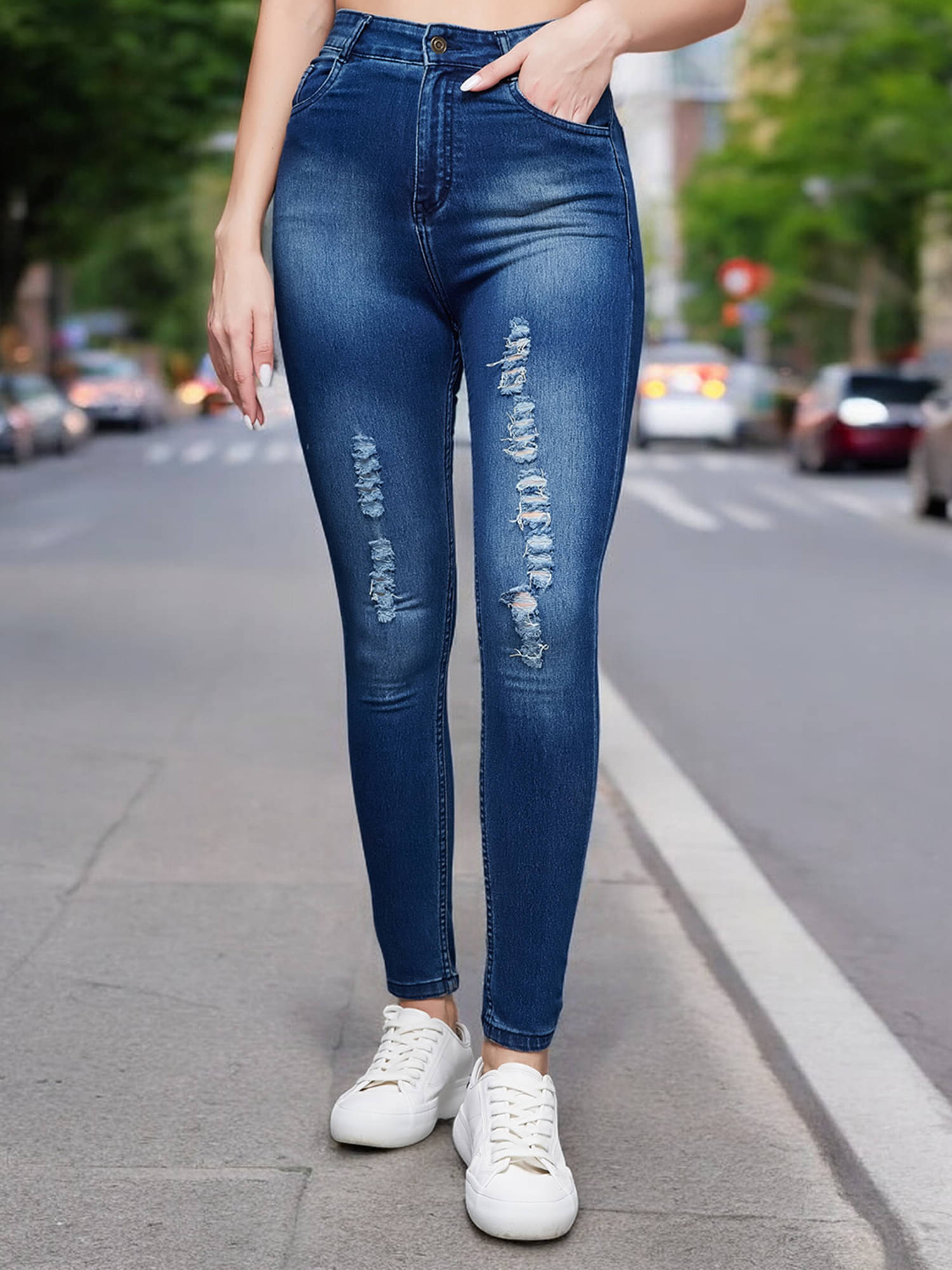     			Miss Chase Women's Skinny Fit High-Rise Jeans ( Blue )