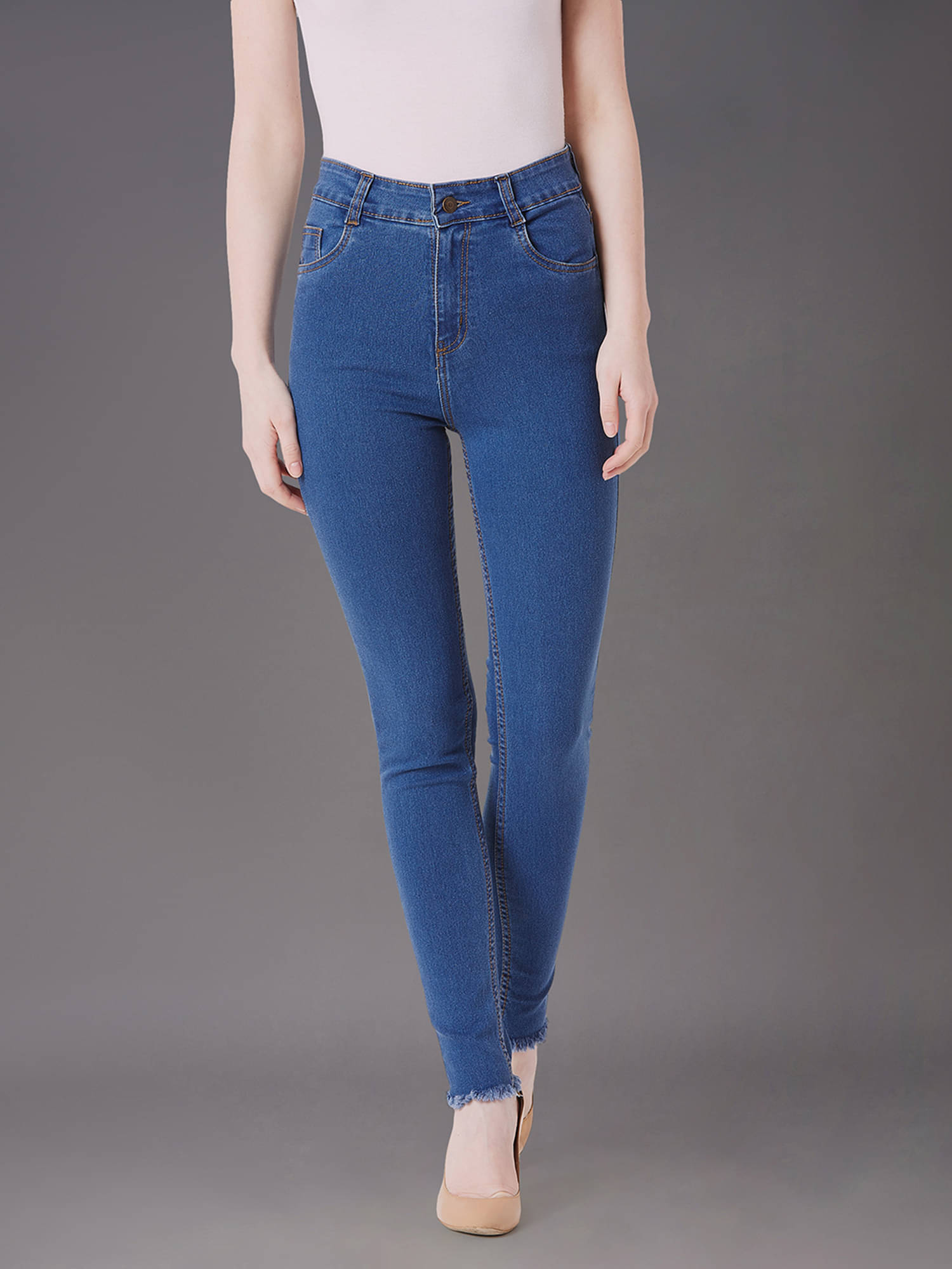     			Miss Chase Women's Skinny Fit High-Rise Jeans ( Blue )