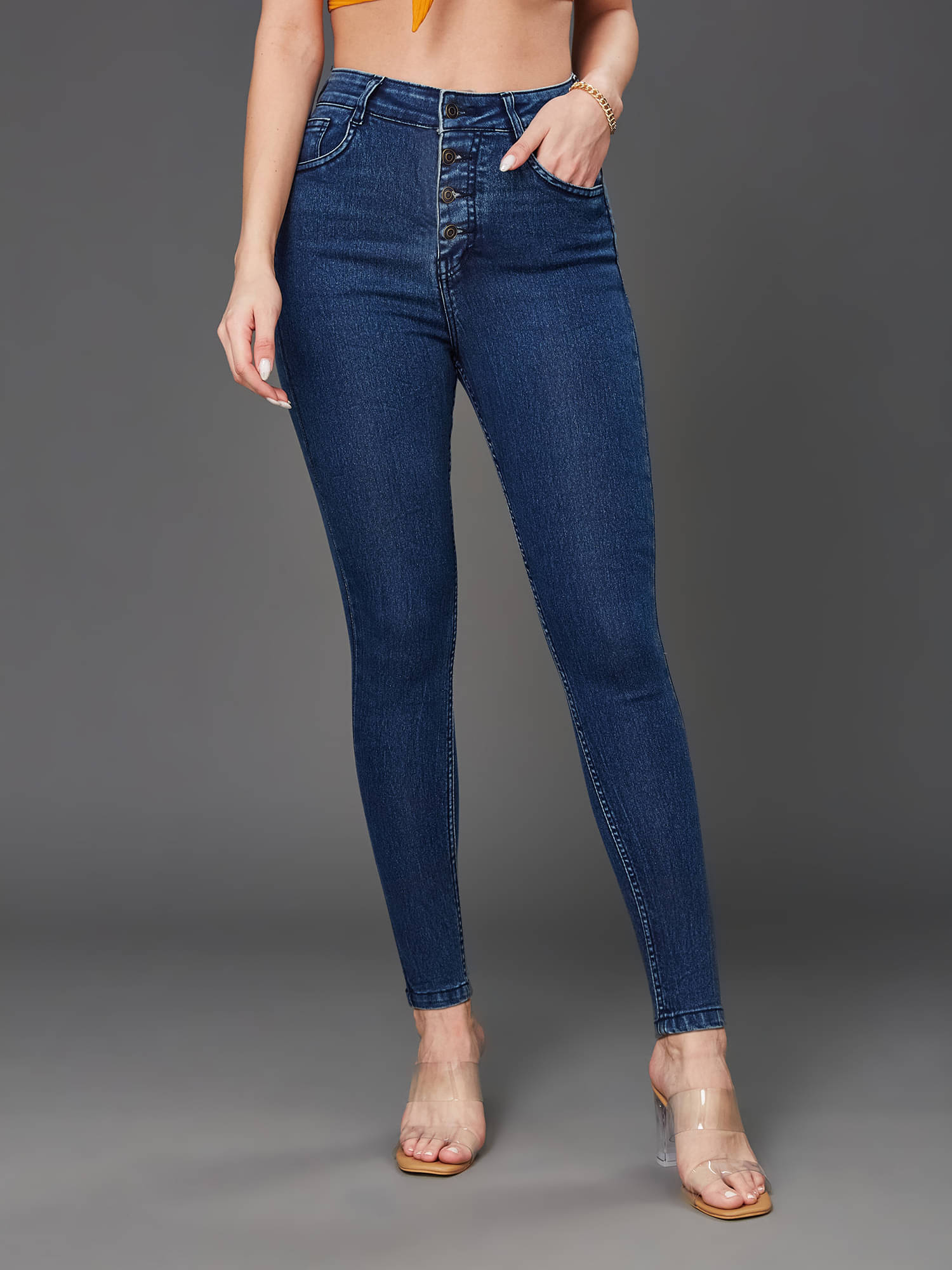    			Miss Chase Women's Skinny Fit High-Rise Jeans ( Blue )