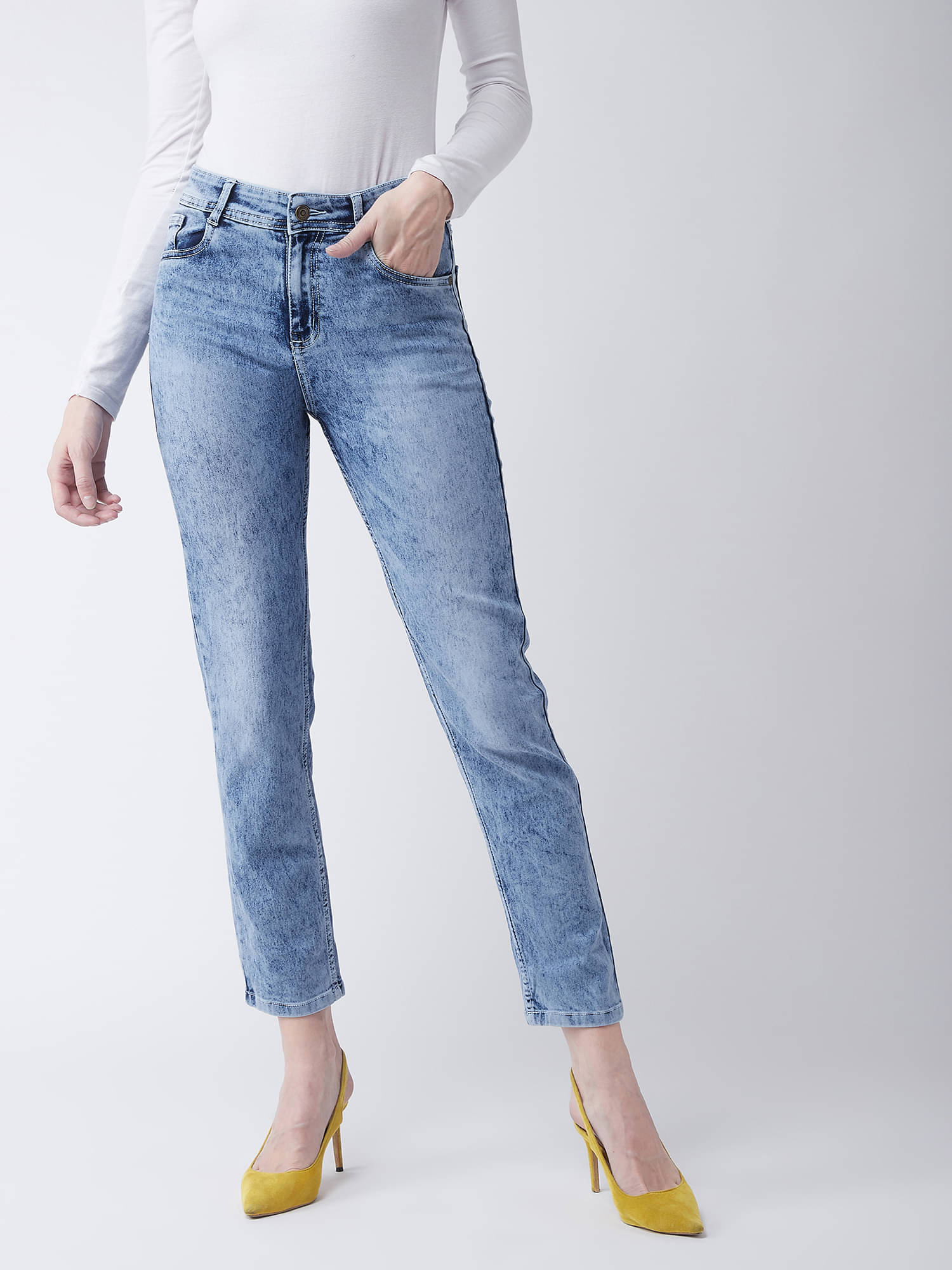     			Miss Chase Women's Slim Fit High-Rise Jeans ( Blue )