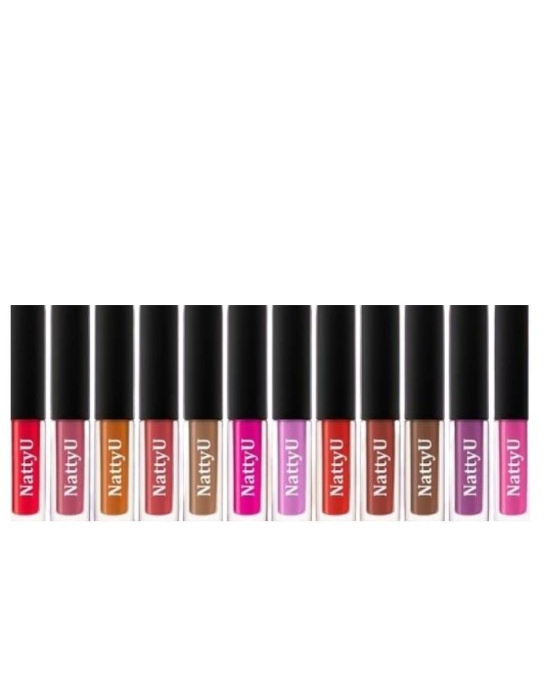     			NattyU Multi Matte Waterproof Liquid Lipstick ( Pack of 12 )