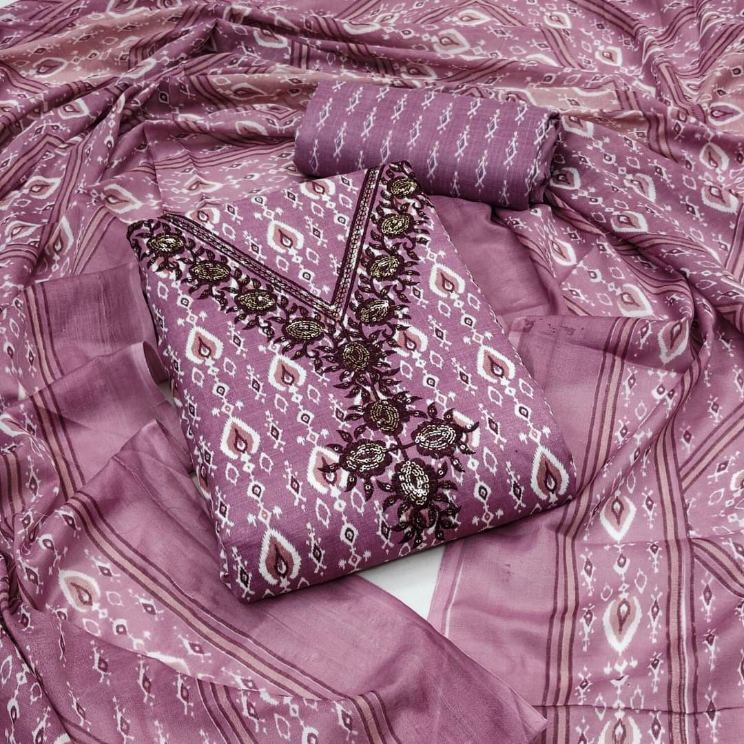 Panbai sarees Women Cotton Blend Unstitched Dress Material ( Pink ) Panbai sarees Women Cotton Blend Unstitched Dress Material ( Pink )