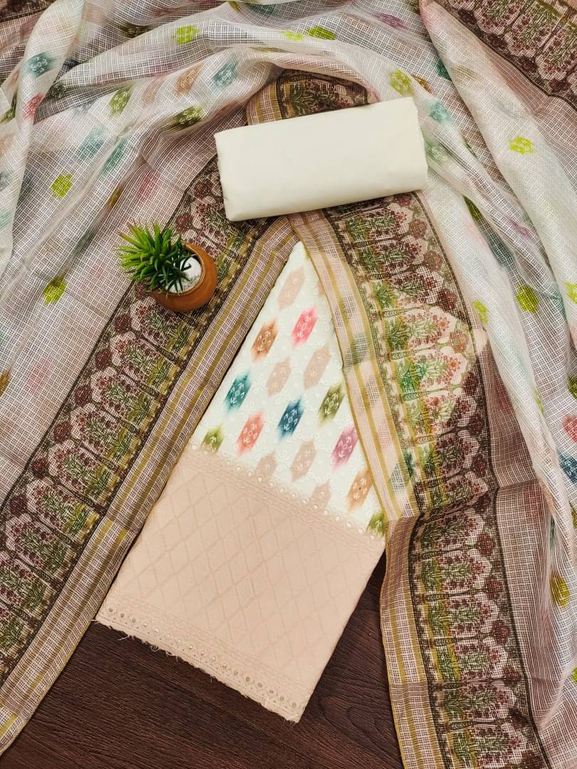     			Panbai sarees Women Cotton Blend Unstitched Dress Material ( Pink )