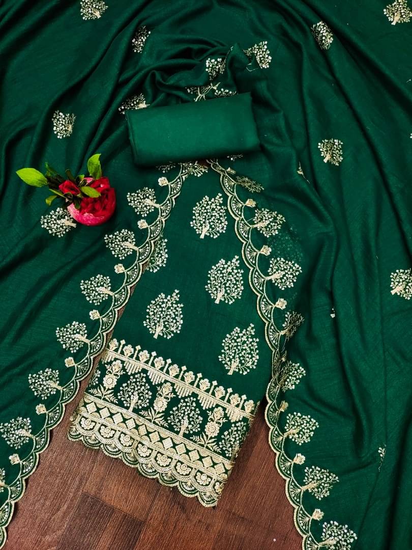     			Panbai sarees Women Cotton Blend Unstitched Dress Material ( Green )