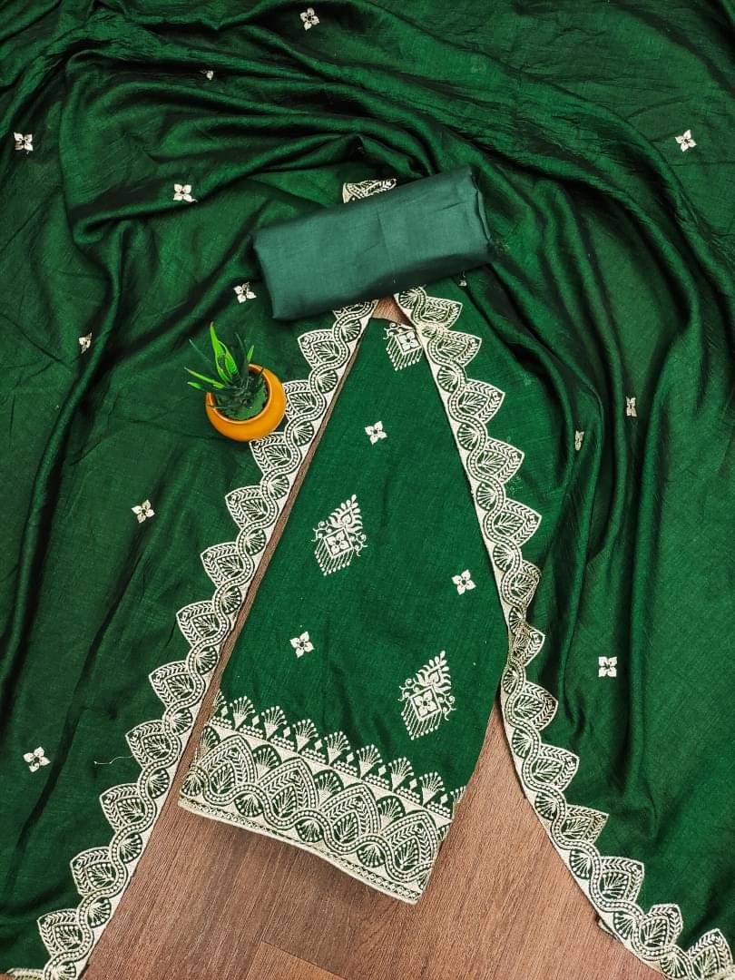 Panbai sarees Women Cotton Blend Unstitched Dress Material ( Green ) Panbai sarees Women Cotton Blend Unstitched Dress Material ( Green )