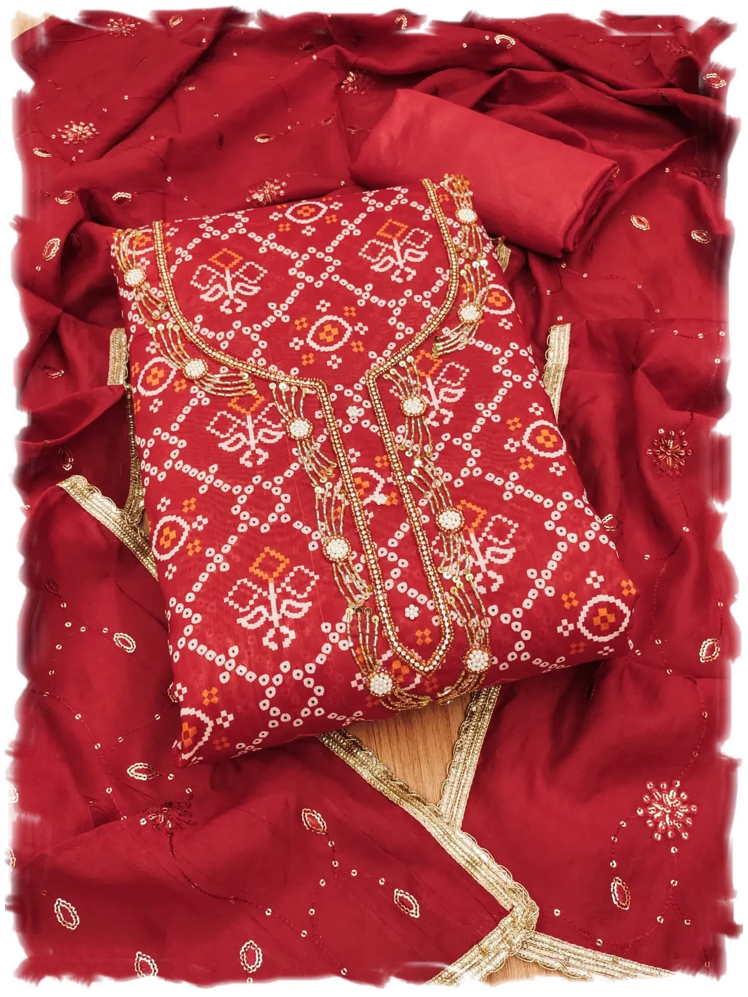 Panbai sarees Women Cotton Unstitched Dress Material ( Maroon ) Panbai sarees Women Cotton Unstitched Dress Material ( Maroon )