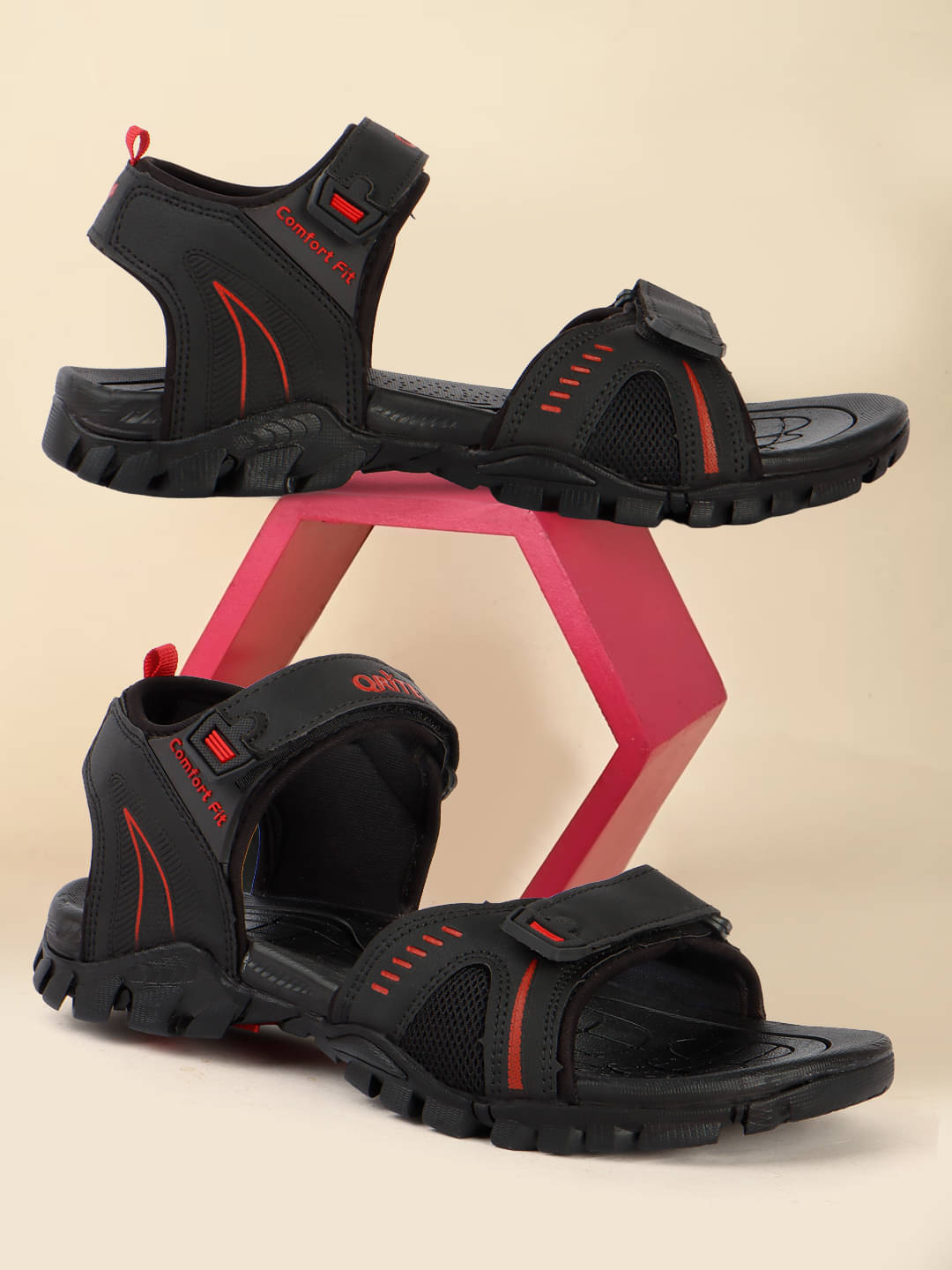     			Qrite - Black Men's Sandals