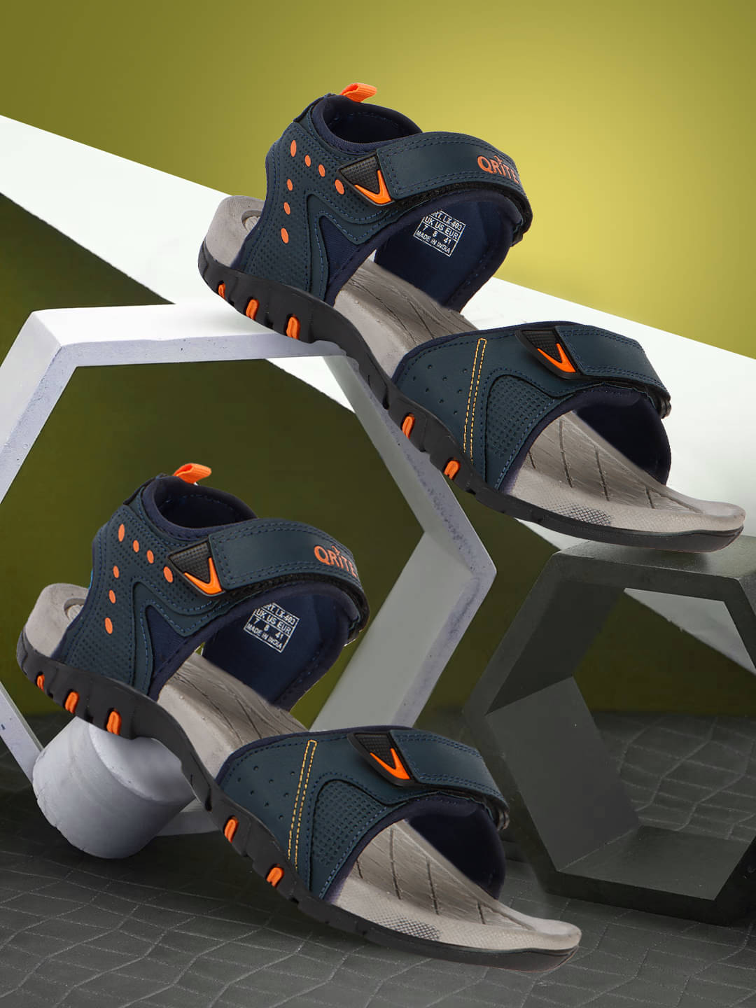     			Qrite - Navy Blue Men's Sandals