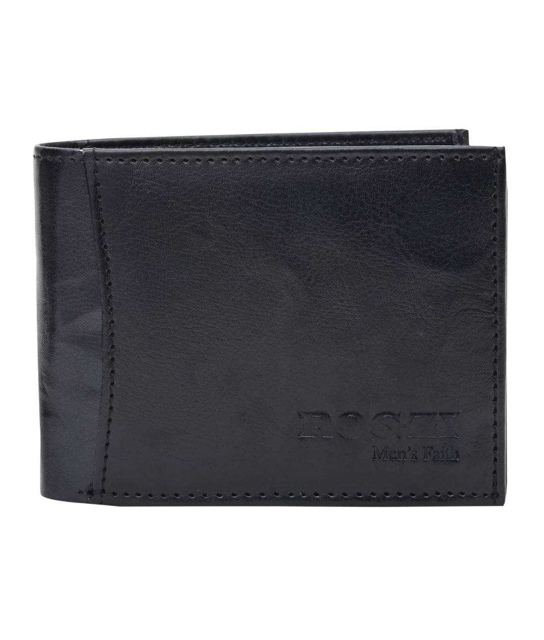 ROGZI 100% Leather Solid Men's RFID Wallet With 3 Slots For Card ( Black , Pack of 1 ) ROGZI 100% Leather Solid Men's RFID Wallet With 3 Slots For Card ( Black , Pack of 1 )