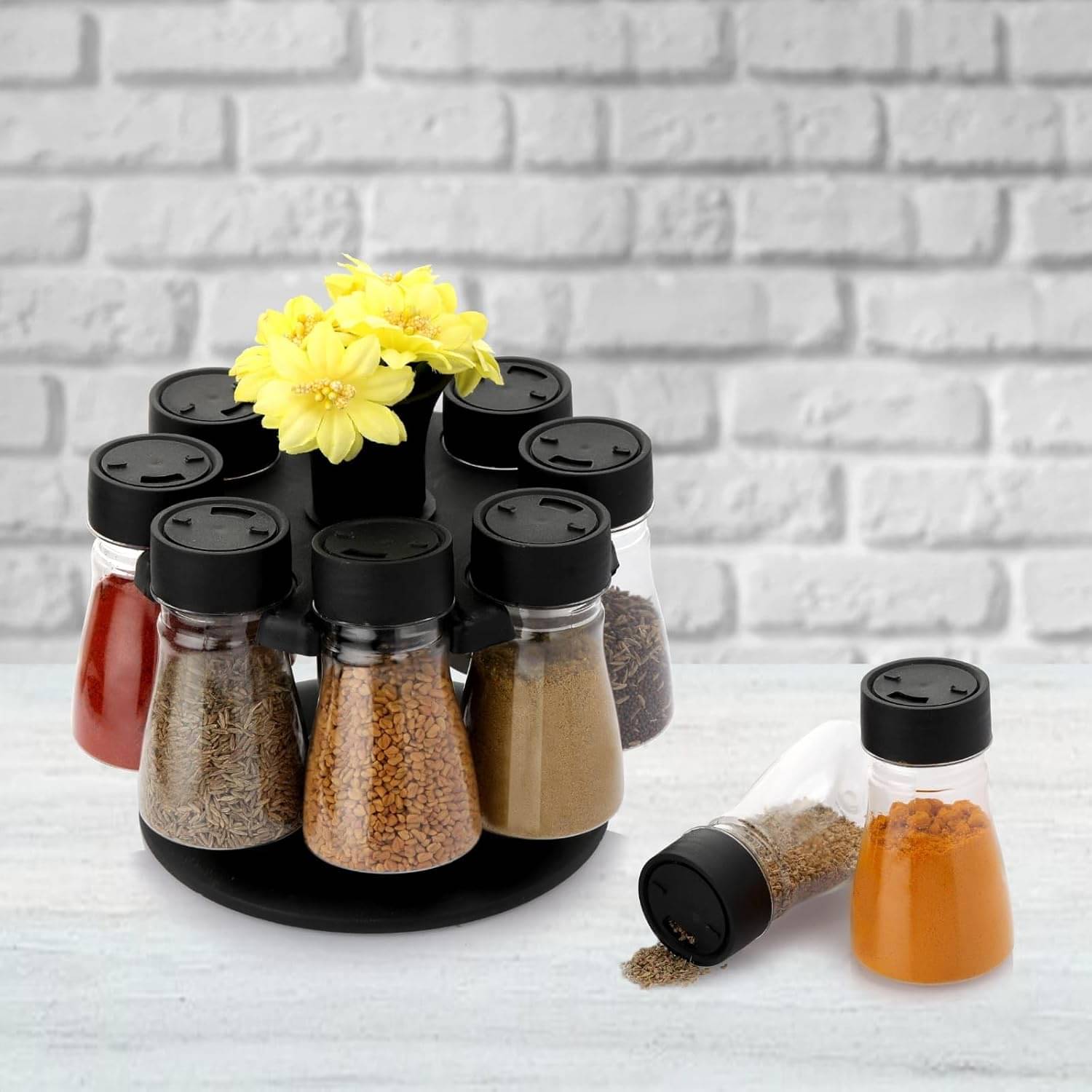     			SPICECUT SJS-08 PET Black Spice Container ( Set of 1 )
