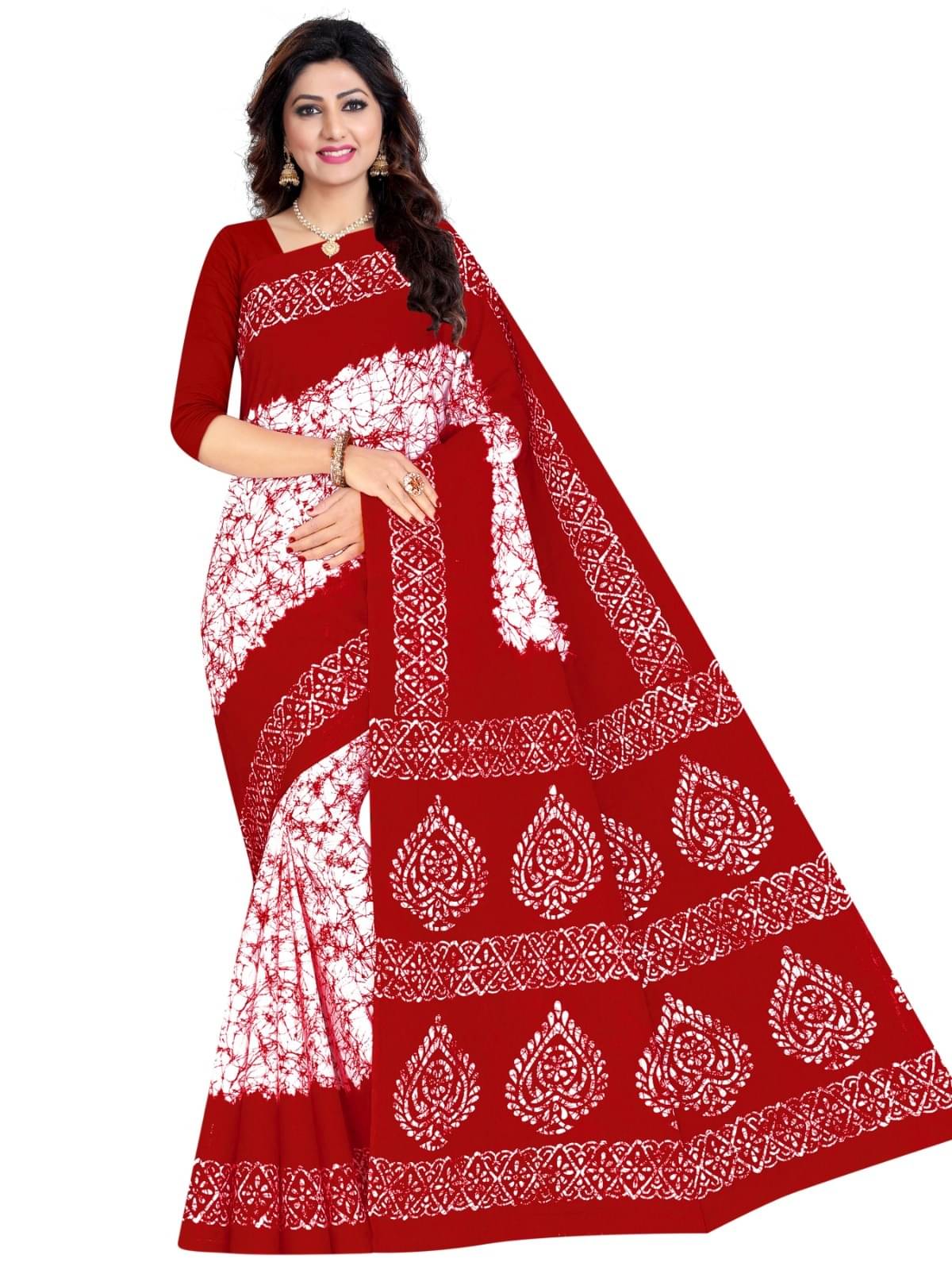 Sarita Saree Cotton Printed Sambalpuri Saree Without Blouse Piece ( Red ) Sarita Saree Cotton Printed Sambalpuri Saree Without Blouse Piece ( Red )