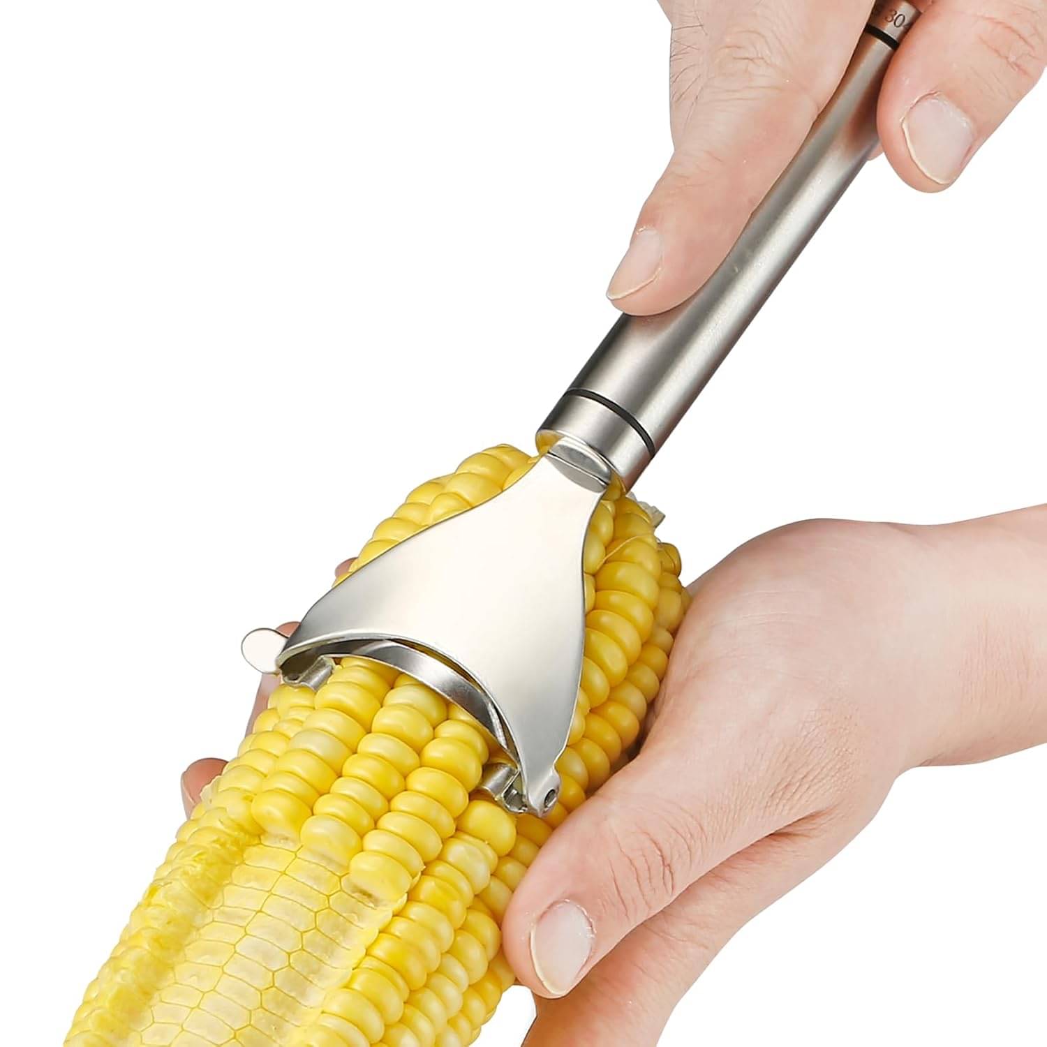 Stainless Steel Corn Peeler - Cob Stripper Tool Thresher Removes Kernels in Seconds - Kitchen Gadget Stainless Steel Corn Peeler - Cob Stripper Tool Thresher Removes Kernels in Seconds - Kitchen Gadget