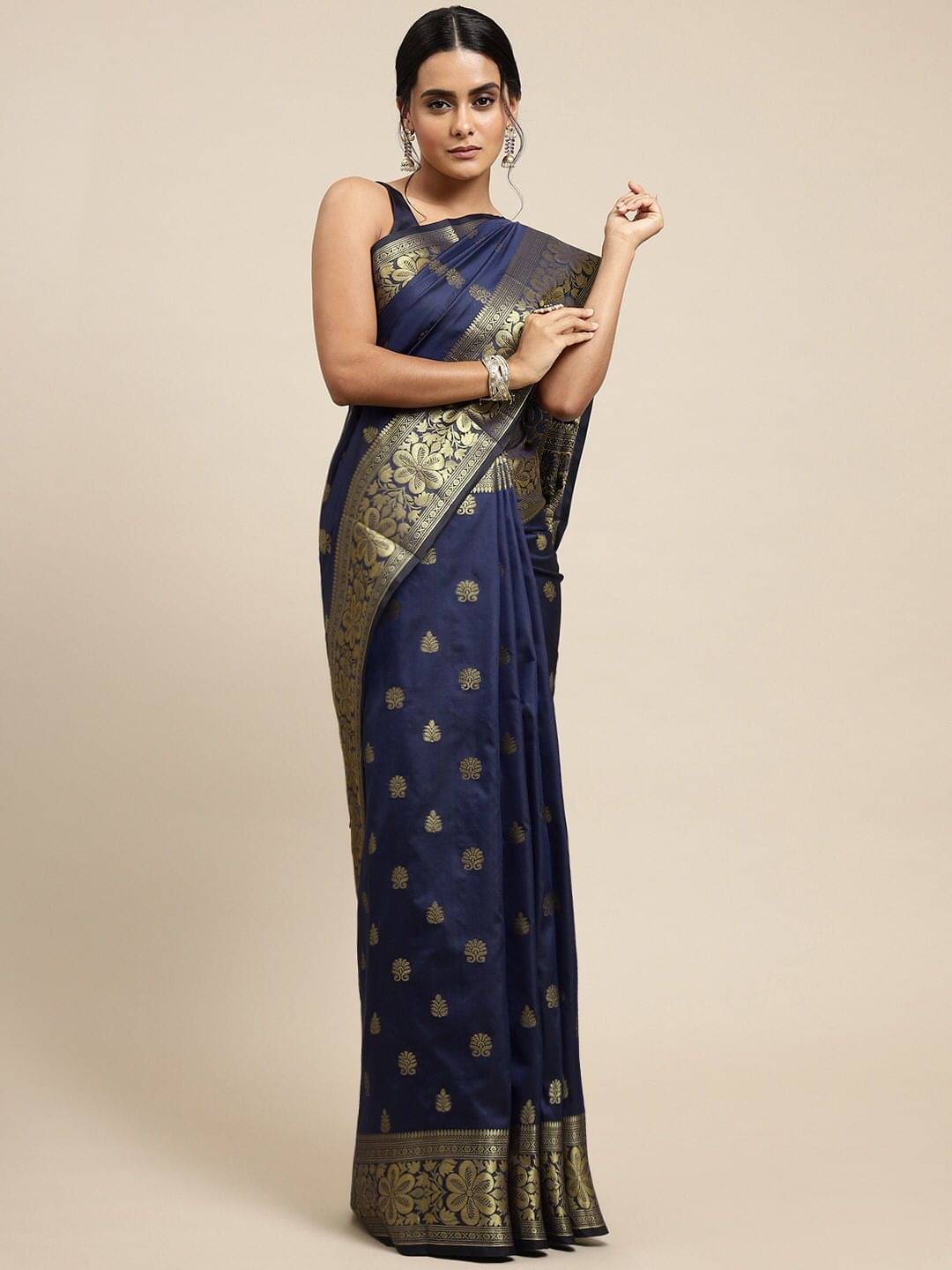 THE PRIVATE LABLE Silk Printed Banarasi saree With Unstitched Blouse Piece ( Purple ) THE PRIVATE LABLE Silk Printed Banarasi saree With Unstitched Blouse Piece ( Purple )
