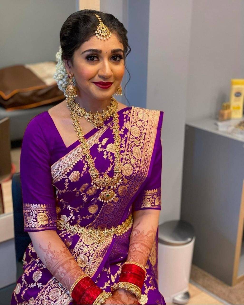 THE PRIVATE LABLE Silk Printed Banarasi saree With Unstitched Blouse Piece ( Purple ) THE PRIVATE LABLE Silk Printed Banarasi saree With Unstitched Blouse Piece ( Purple )