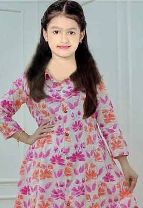     			Various Vault Girls Cotton Blend Kurti with Pants ( Pack of 1 , Maroon )