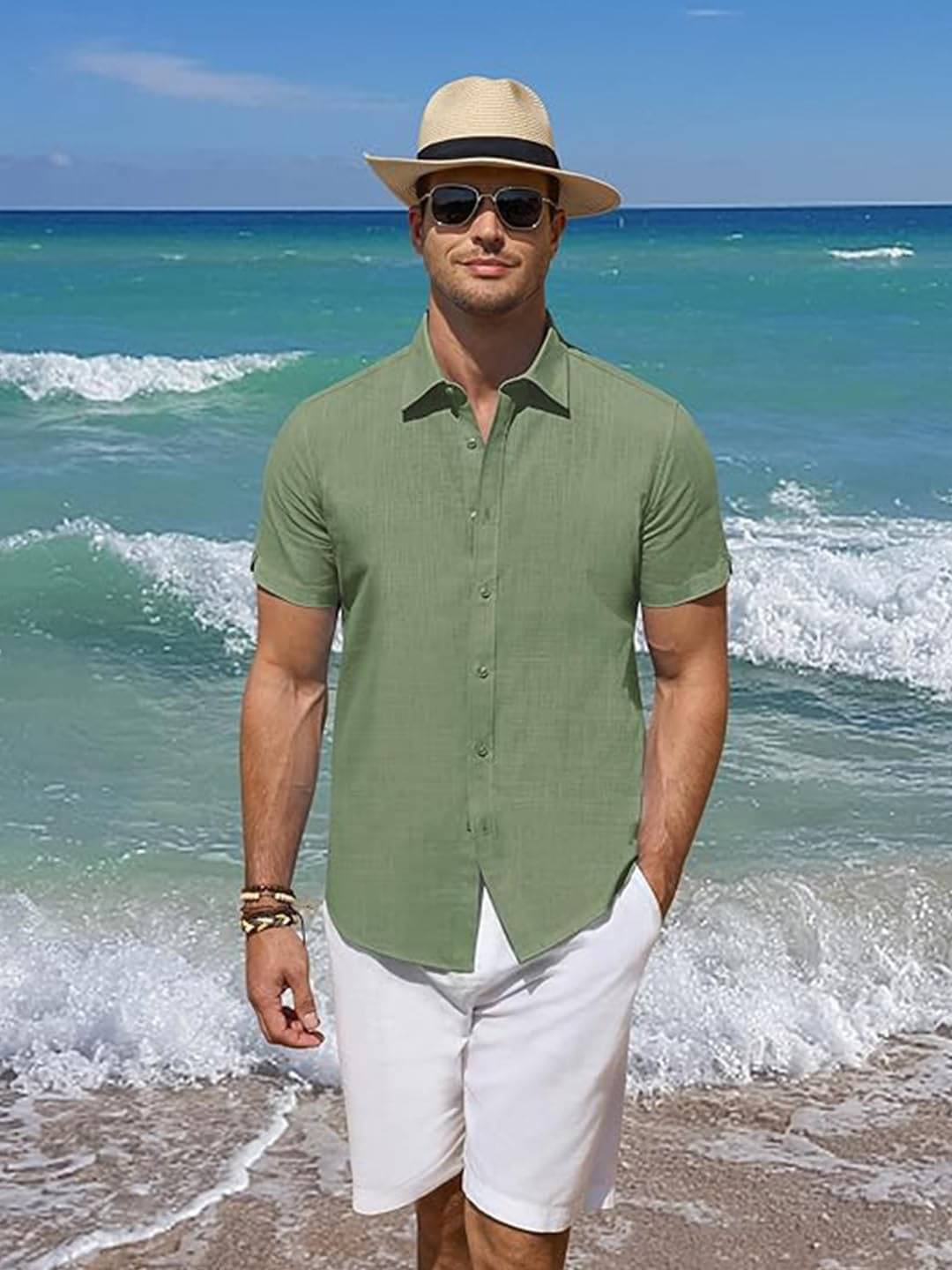 Vida Loca Cotton Blend Slim Fit Solids Half Sleeves Men's Casual Shirt - light Blue ( Pack of 1 ) Vida Loca Cotton Blend Slim Fit Solids Half Sleeves Men's Casual Shirt - light Blue ( Pack of 1 )