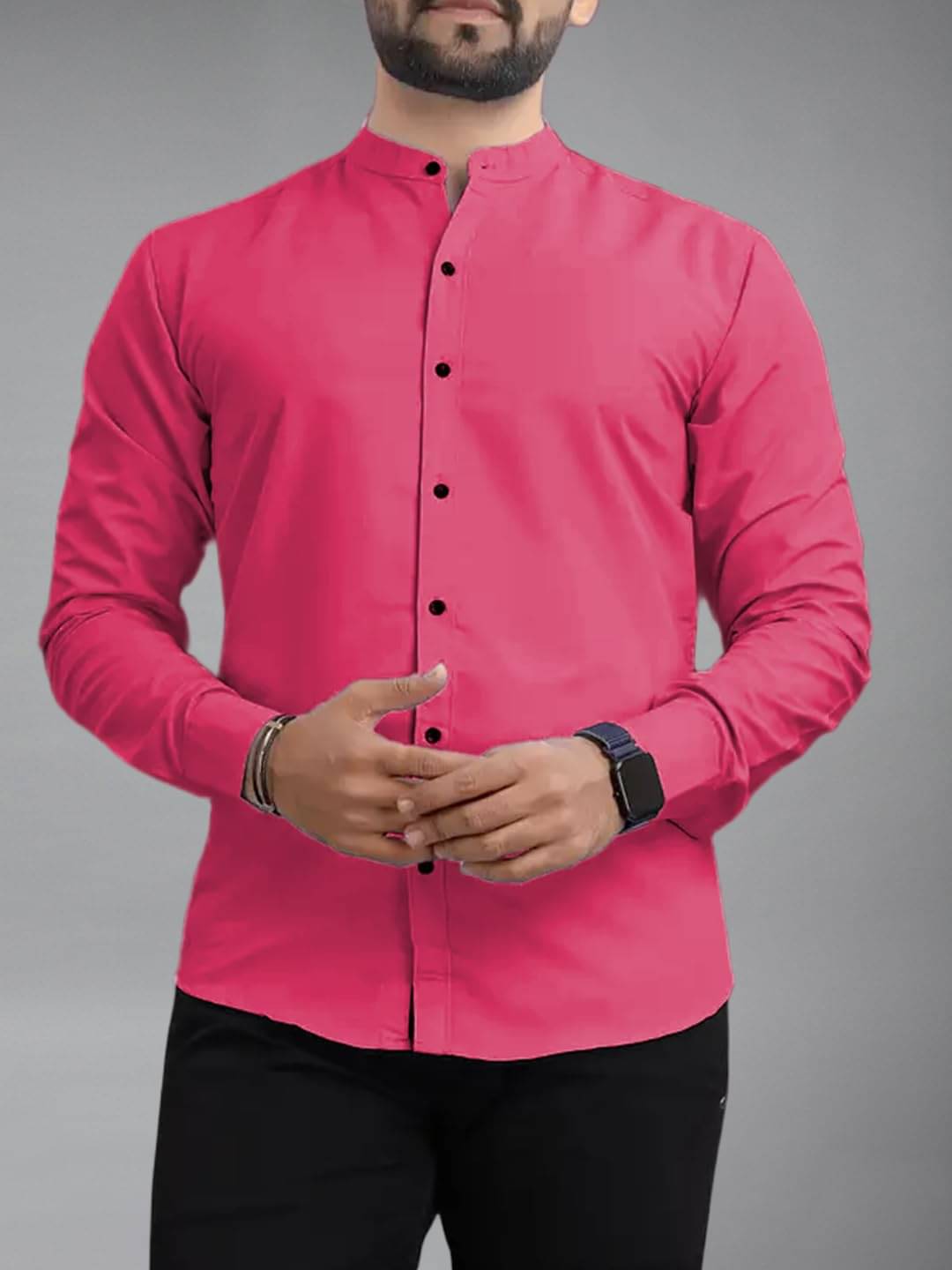 Vida Loca Cotton Blend Slim Fit Solids Full Sleeves Men's Casual Shirt - Pink ( Pack of 1 ) Vida Loca Cotton Blend Slim Fit Solids Full Sleeves Men's Casual Shirt - Pink ( Pack of 1 )