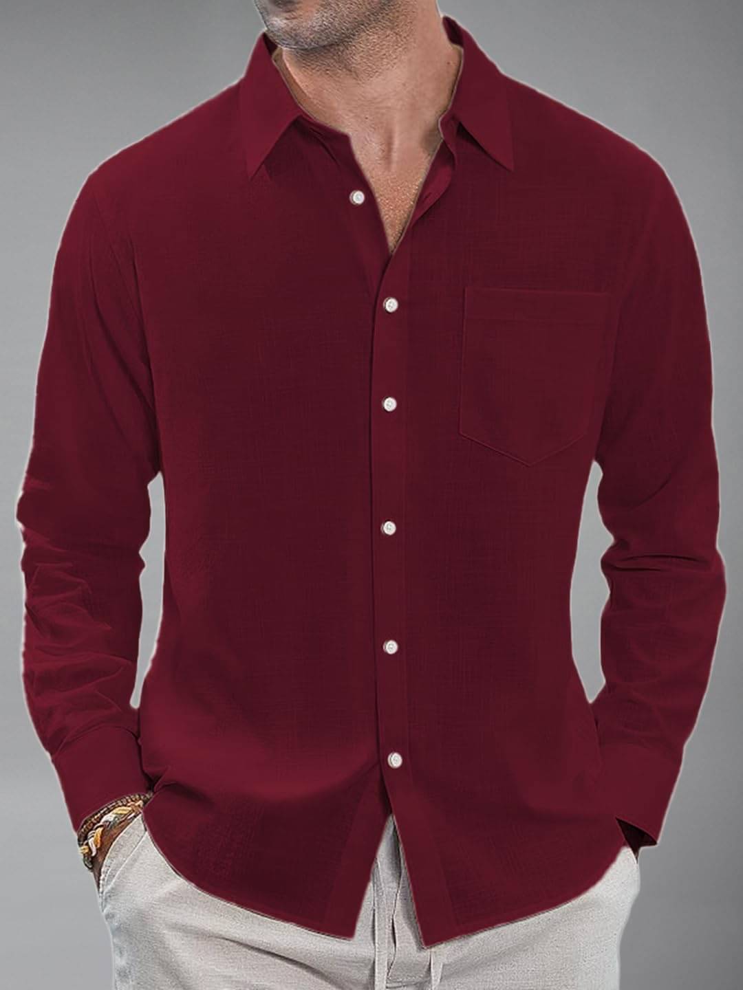 Vida Loca Cotton Blend Slim Fit Solids Full Sleeves Men's Casual Shirt - Maroon ( Pack of 1 ) Vida Loca Cotton Blend Slim Fit Solids Full Sleeves Men's Casual Shirt - Maroon ( Pack of 1 )