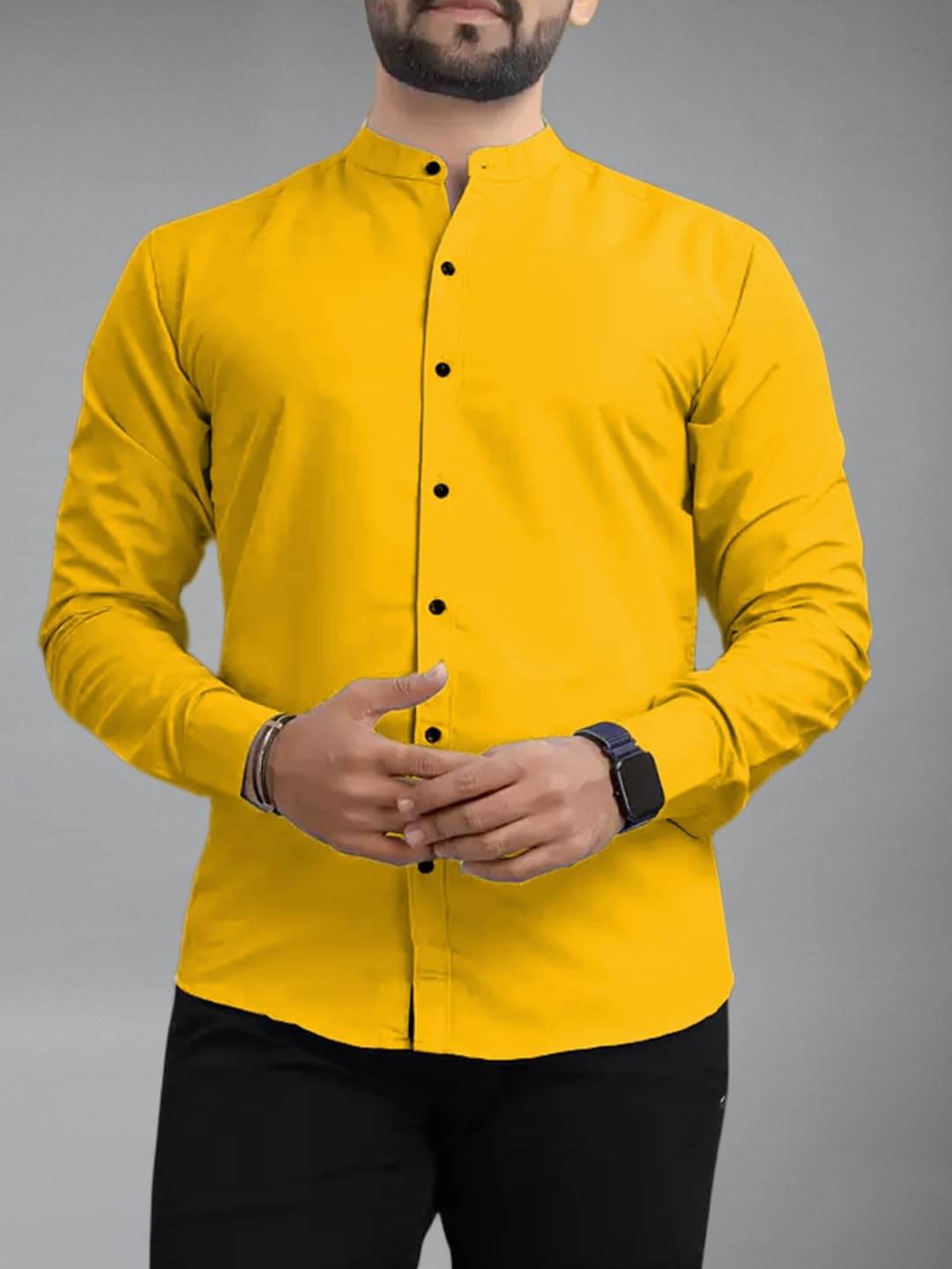 Vida Loca Cotton Blend Slim Fit Solids Full Sleeves Men's Casual Shirt - Yellow ( Pack of 1 ) Vida Loca Cotton Blend Slim Fit Solids Full Sleeves Men's Casual Shirt - Yellow ( Pack of 1 )
