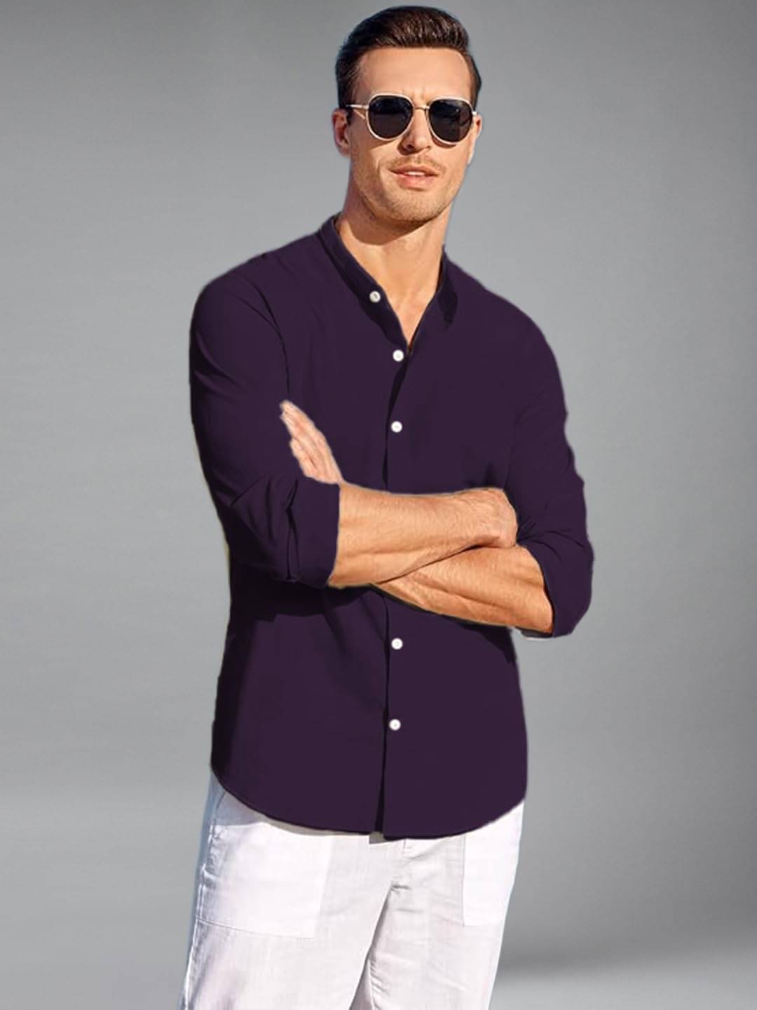 Vida Loca Cotton Blend Slim Fit Solids Full Sleeves Men's Casual Shirt - Chocolate ( Pack of 1 ) Vida Loca Cotton Blend Slim Fit Solids Full Sleeves Men's Casual Shirt - Chocolate ( Pack of 1 )