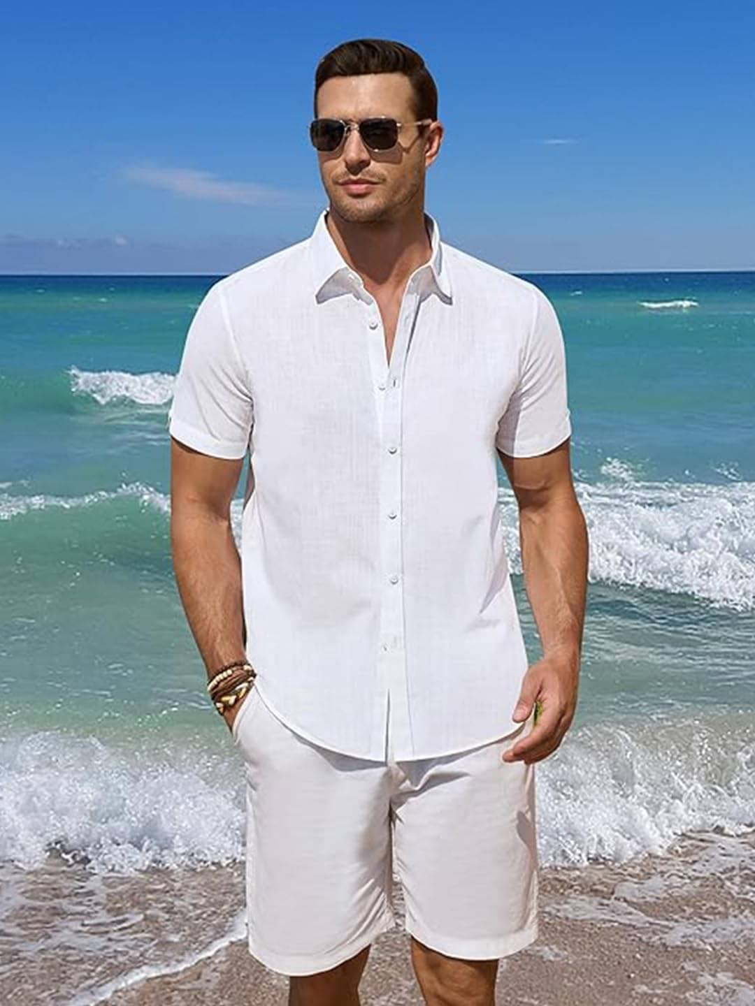 Vida Loca Cotton Blend Slim Fit Solids Half Sleeves Men's Casual Shirt - White ( Pack of 1 )     			Vida Loca Cotton Blend Slim Fit Solids Half Sleeves Men's Casual Shirt - White ( Pack of 1 )