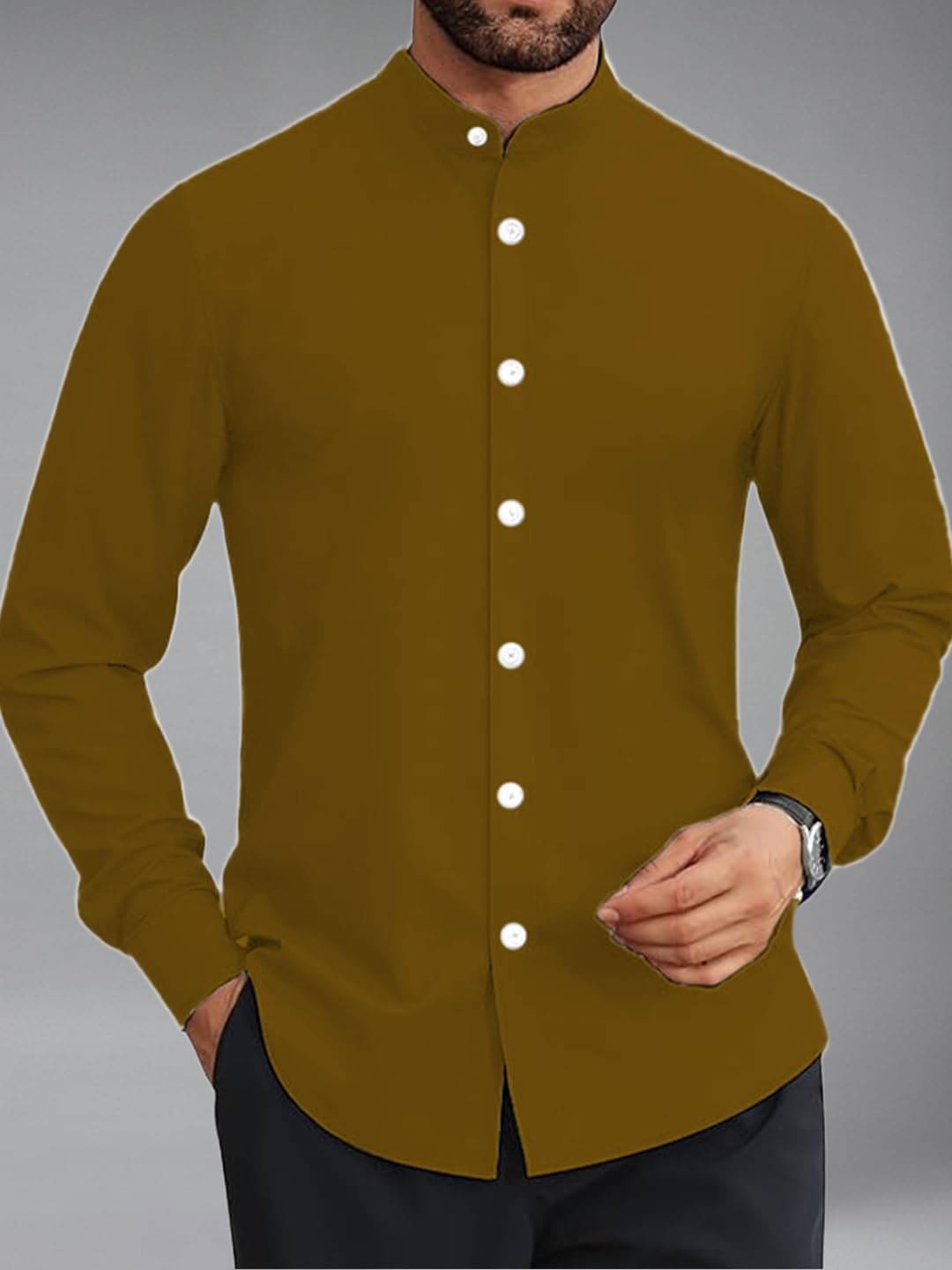 Vida Loca Cotton Blend Slim Fit Solids Full Sleeves Men's Casual Shirt - Coffee ( Pack of 1 ) Vida Loca Cotton Blend Slim Fit Solids Full Sleeves Men's Casual Shirt - Coffee ( Pack of 1 )