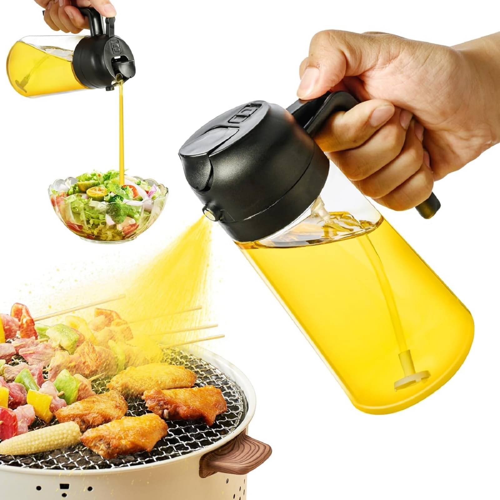     			Weizny Glass Black Oil Container ( Set of 1 )