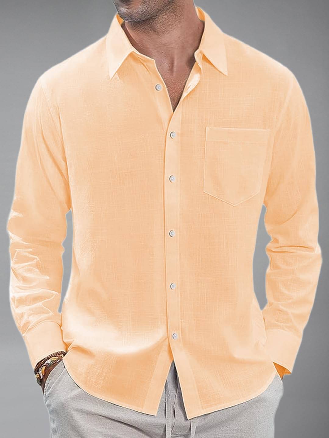 Yugnik Cotton Blend Slim Fit Full Sleeves Men's Formal Shirt - Orange ( Pack of 1 ) Yugnik Cotton Blend Slim Fit Full Sleeves Men's Formal Shirt - Orange ( Pack of 1 )
